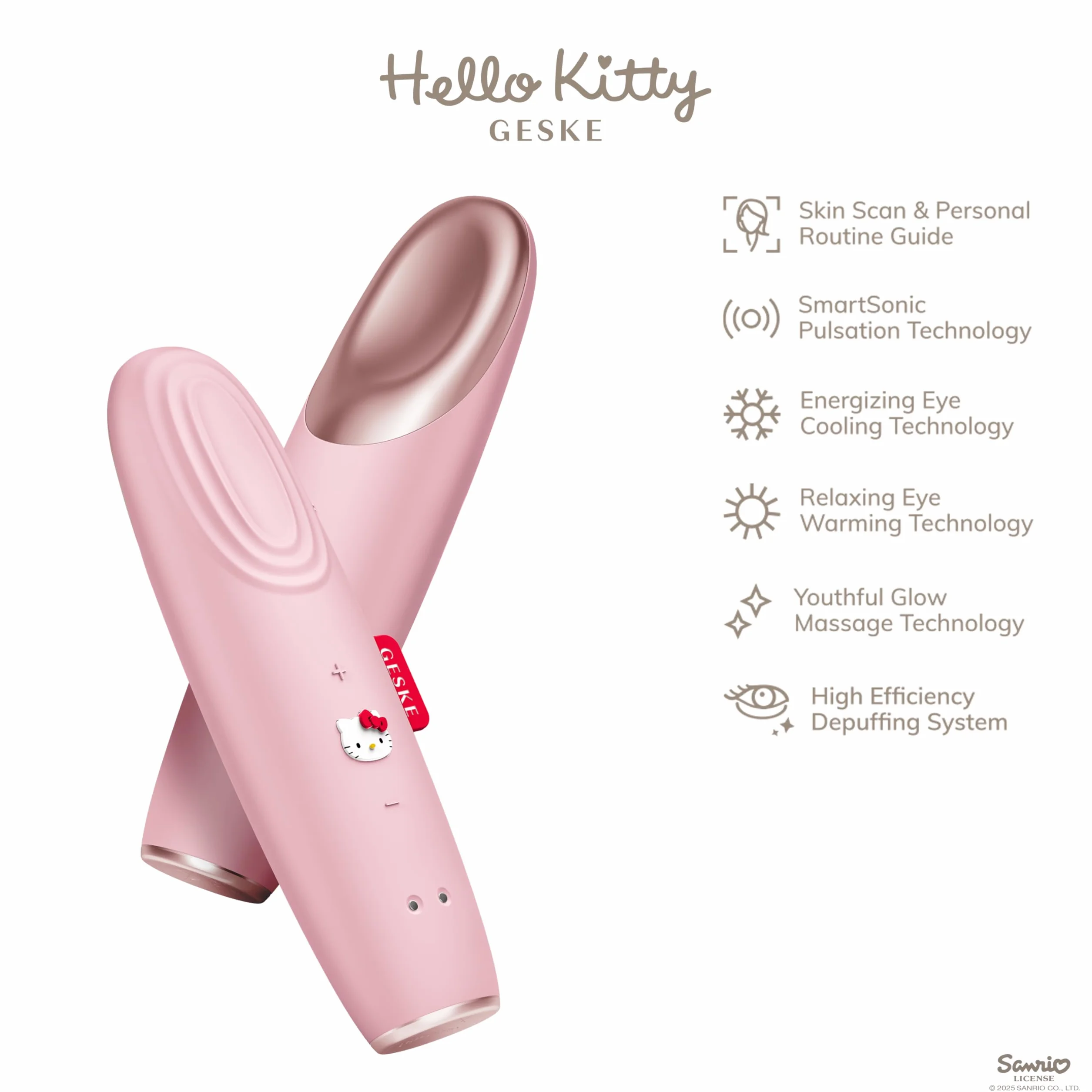 GESKE x Hello Kitty Urządzenie rozgrzewająco-chłodzące do oczu SmartAppGuided™ 6 w 1 Masażer do oczu