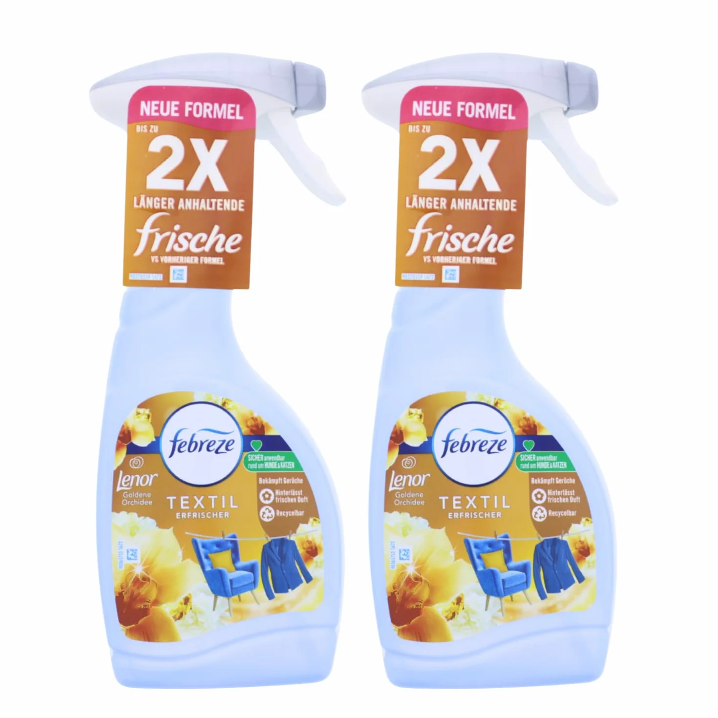 2 x Febreze odświeżacz do tekstyliów po 500 ml Lenor Golden Orchidea usuwa zapachy