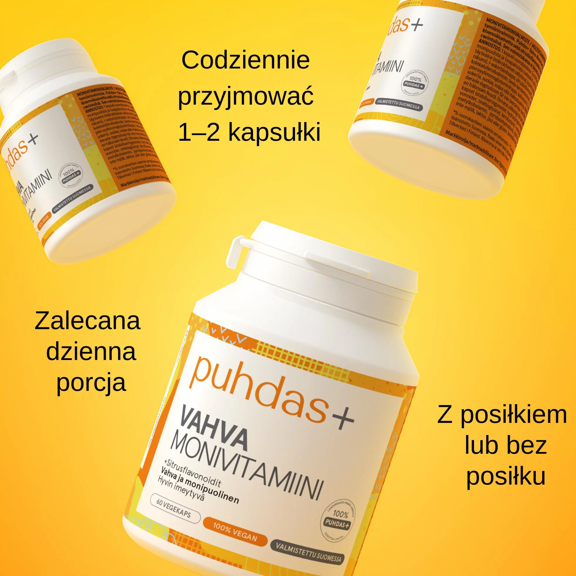 Starke Multivitaminy A–Z | Wysokodawkowane | Witaminy i Minerały | 60 Wegańskich Kapsułek | Wyprodukowano w Finlandii