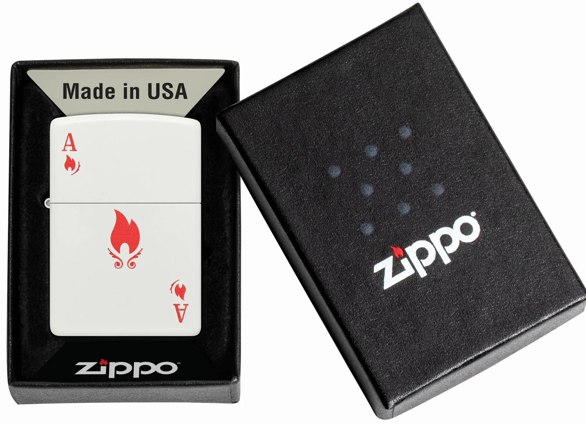 Zippo Ace Zapalniczka Sztormowa Wiatroodporna Wielokrotnego Użytku Biały Matowy