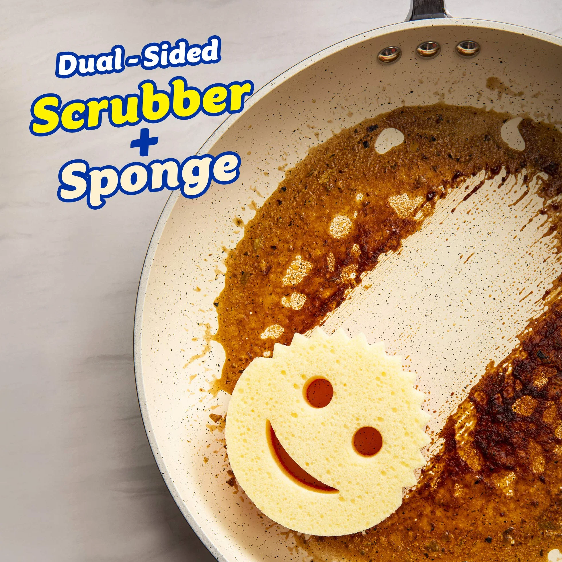 Scrub Daddy Dwustronna gąbka i szorowanie - Scrub Mommy - gąbka bez zarysowań do naczyń i domu, miękka w ciepłej wodzie, mocna w zimnie, odporna na zapachy (1 szt. (1 opakowanie)