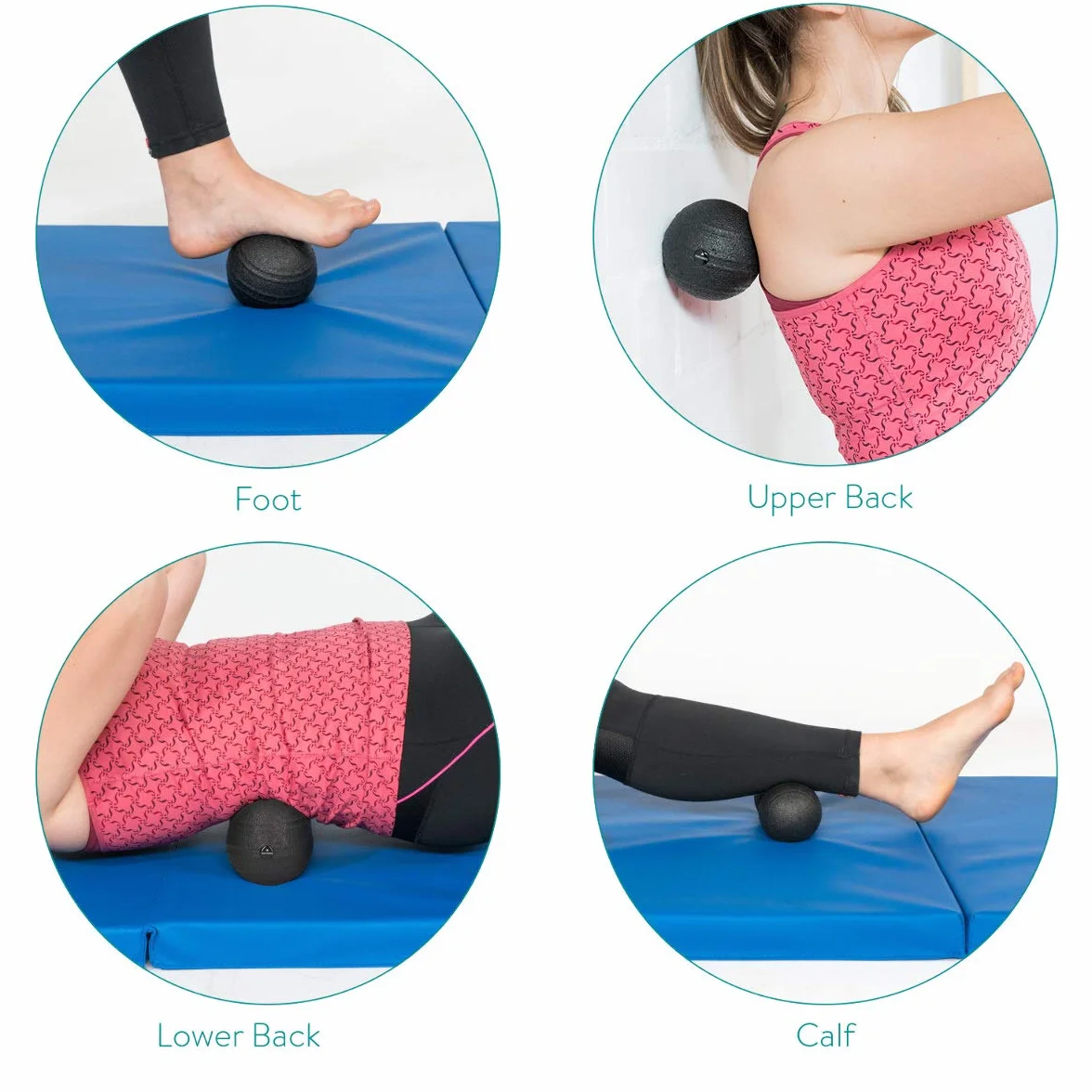 Navaris Piłka do masażu - Zestaw piłek do masażu powięzi z 1 piłką Ø 8 cm i 1 piłką Ø 10 cm - Akcesorium sportowe Fitness, joga, pilates, relaks mięśni
