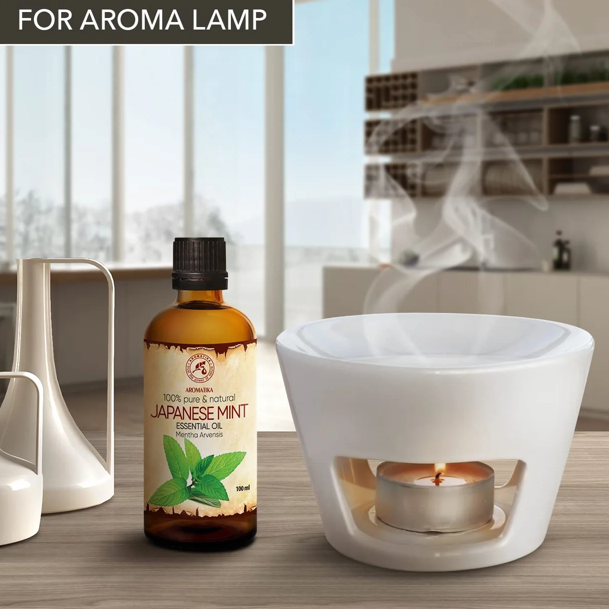 Japanese Mint Oil 100ml - 100% Pure i Natural Mentha Arvensis - Do Aromaterapii, Sauny, Rozpylacz Aromatów i Lampki Zapachowe - Najlepsze dla Pięknia włosów i ciała
