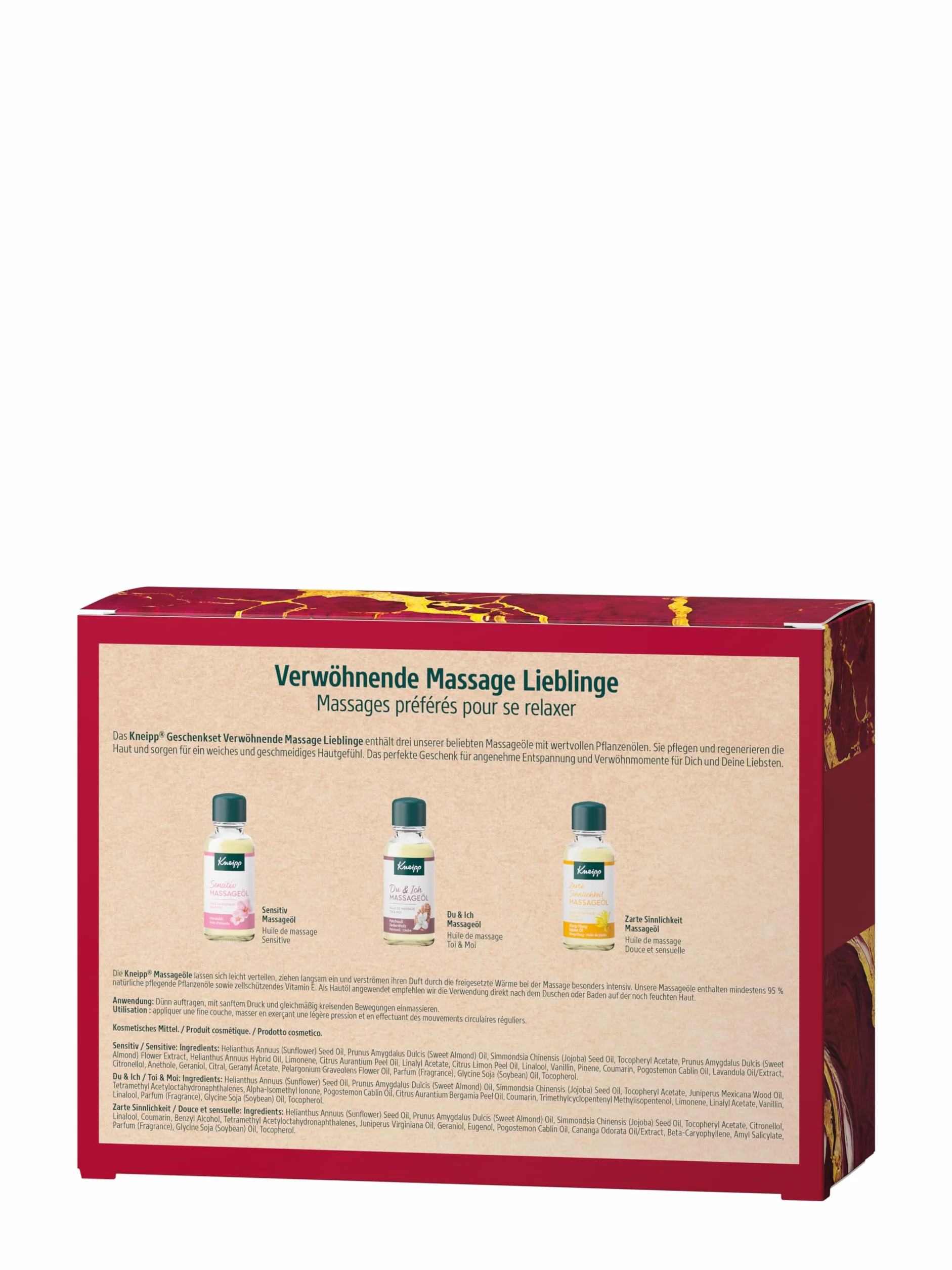 Kneipp Opakowanie prezentowe, rozpieszczający masaż ukochany – idealny prezent dla przyjemnego relaksu i rozpieszczania – 3 x 20 ml