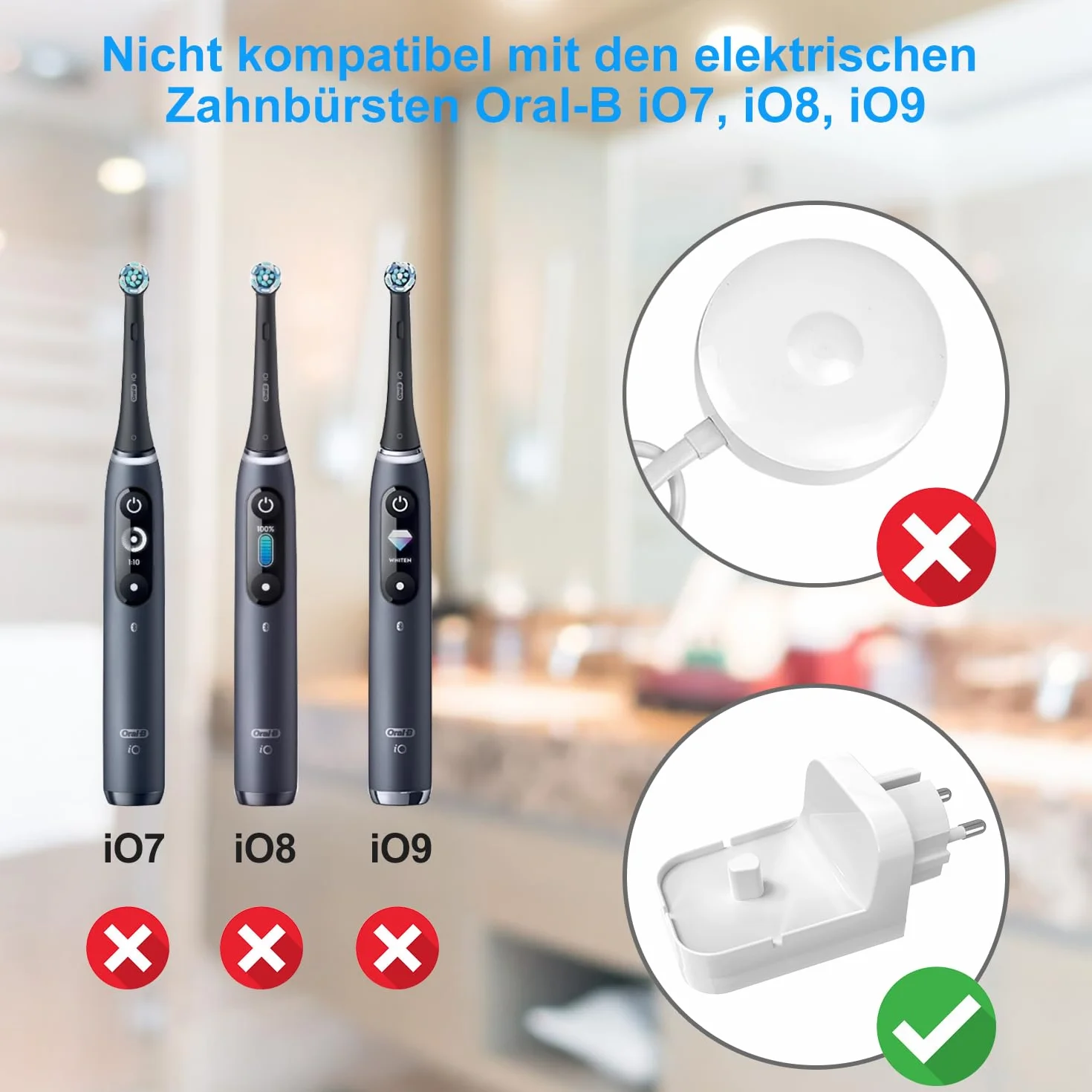 Ładowarka ścienna Braun Oral-B do szczoteczek elektrycznych Genius X iO3 iO4 iO5 iO6 Pro Vitality