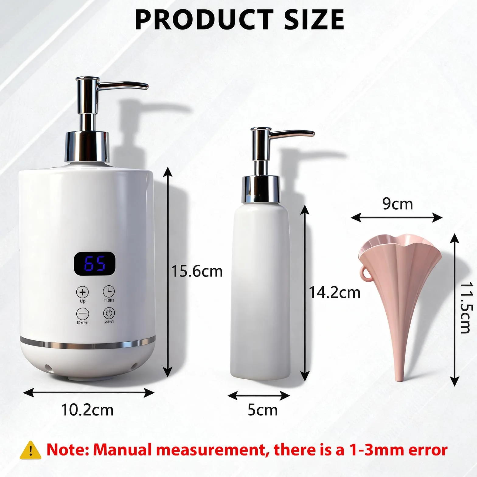 Inteligentny podgrzewacz olejku do masażu 250 ml z dwoma dozownikami i lejkami