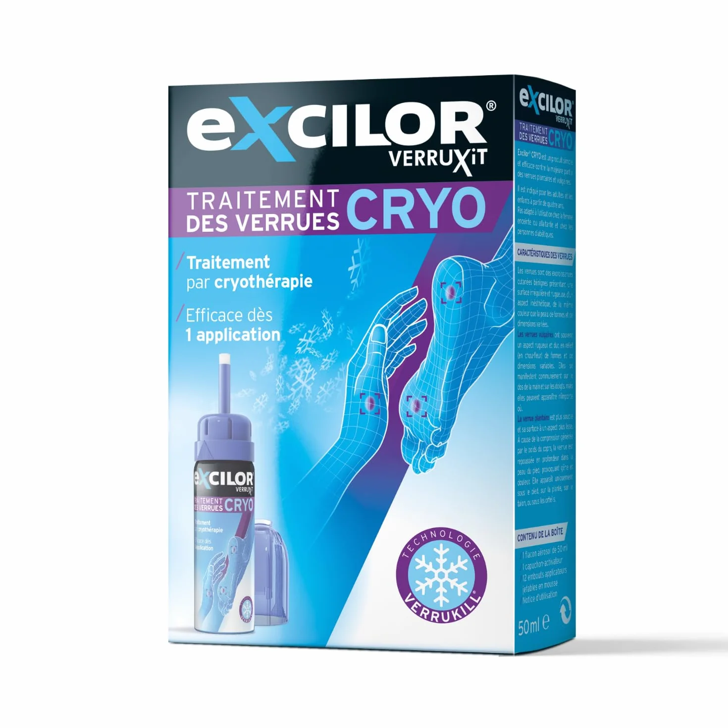 EXCILOR VERRUXIT Cryo Leczenie brodawek Krioterapia zamrażająca brodawki 50 ml