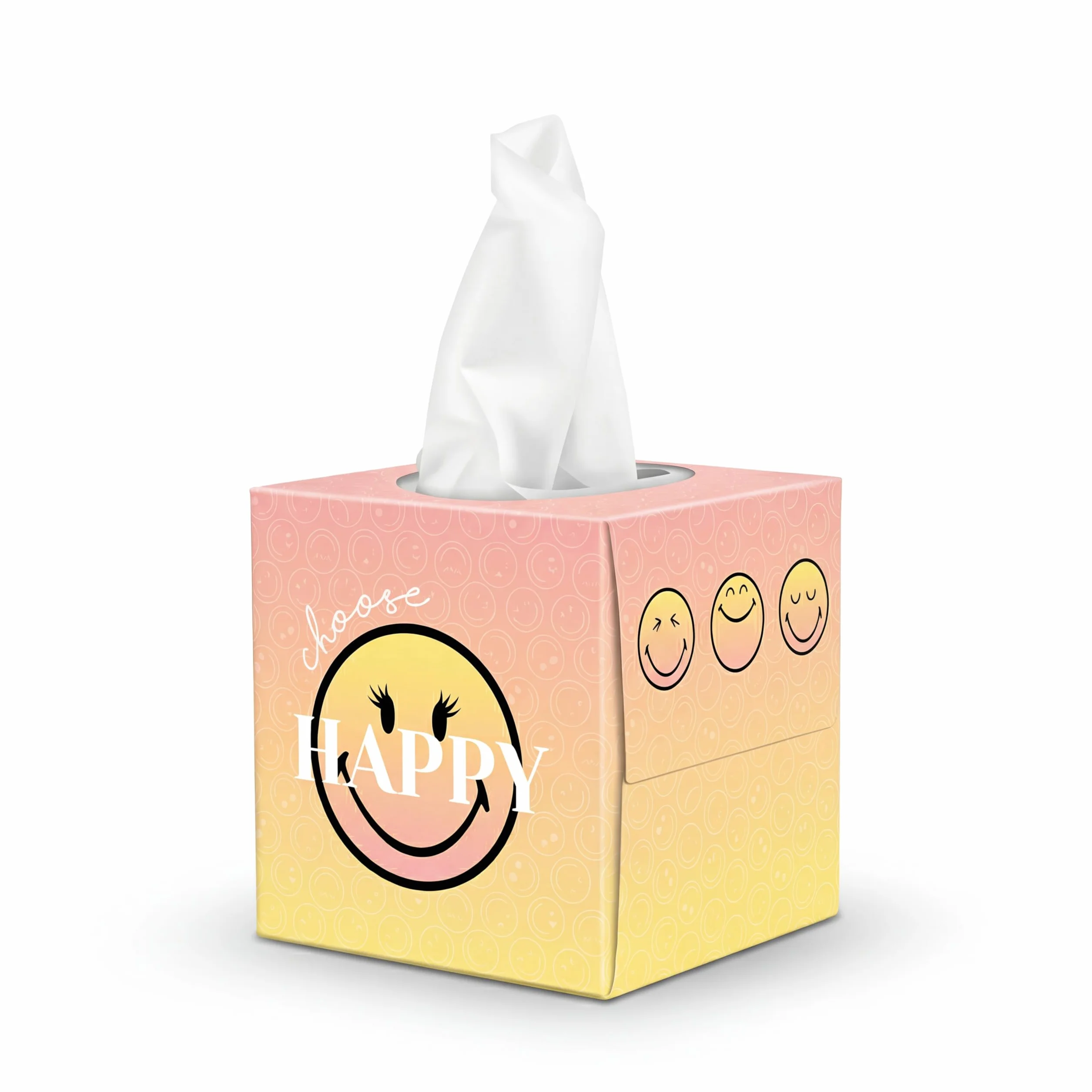 SMILEYWORLD Chusteczki - łącznie 576 arkuszy, 3 fałdy - wzór sześcianu (3 różne wzory) - 48 arkuszy w pudełku, 12 pudełek w kartonie | Chusteczki papierowe, ultra miękkie pudełko na chusteczki
