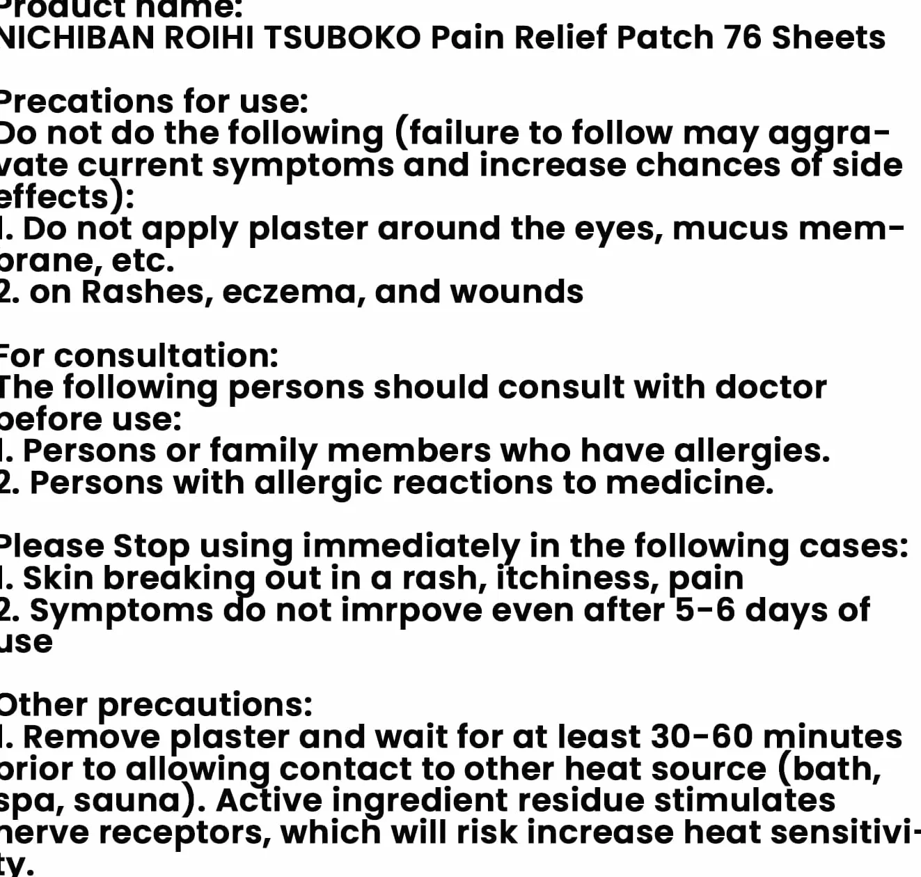 Roihi Tsuboko Pain Relief Patches Big Size 78 Sheets Green Tea Set