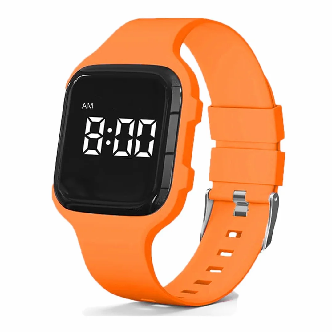 Alarm wibracyjny, zegarek do treningu nocnika, wodoszczelny, medyczny zegar przypominający z timerem (pomarańczowy)