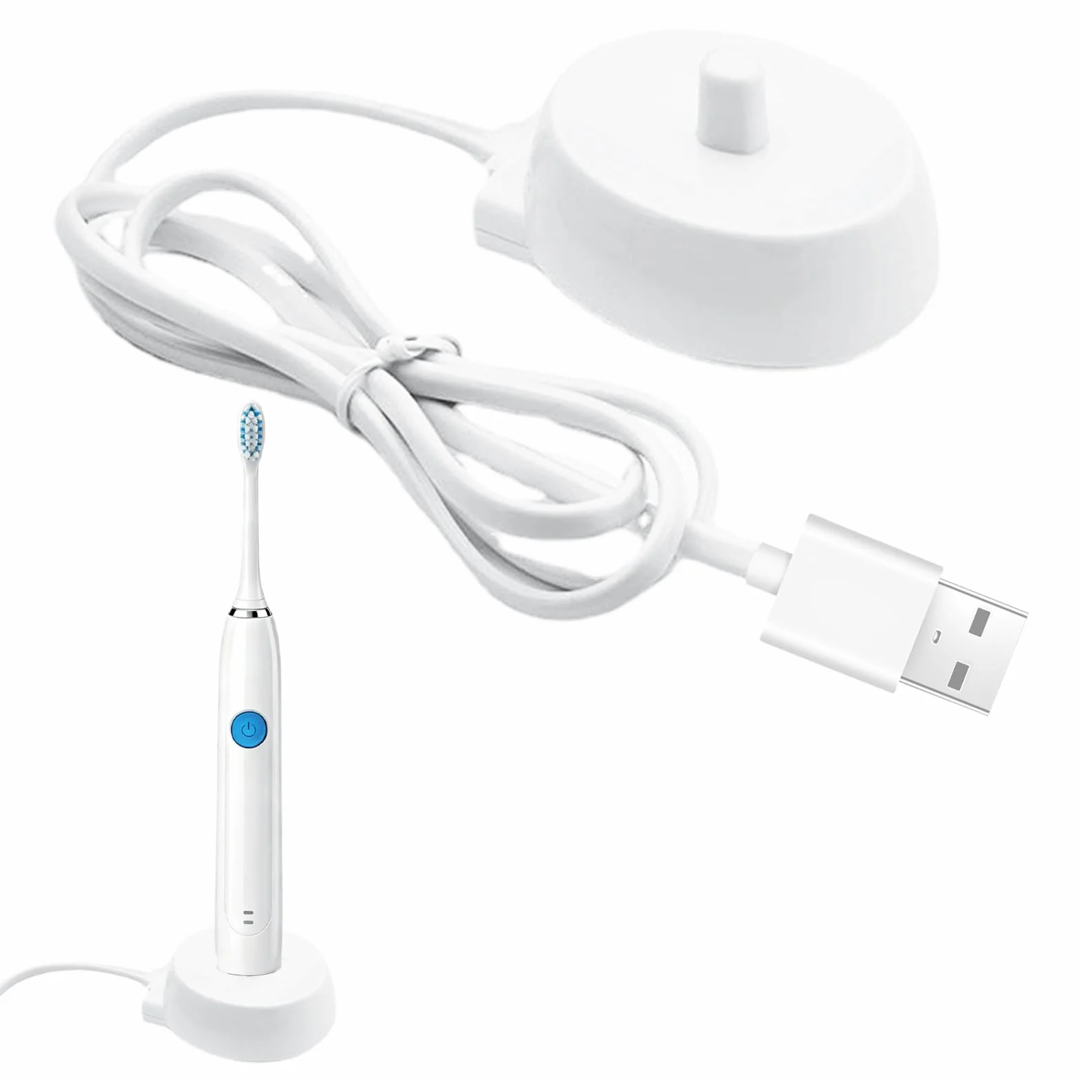Elektryczna ładowarka do szczoteczek do zębów Braun 3757 Pro 600, Pro 2500 3500, 3900, D12, D14, Genius X, USB, kompatybilna z większością elektrycznych szczoteczek do zębów, wodoodporna i przenośna