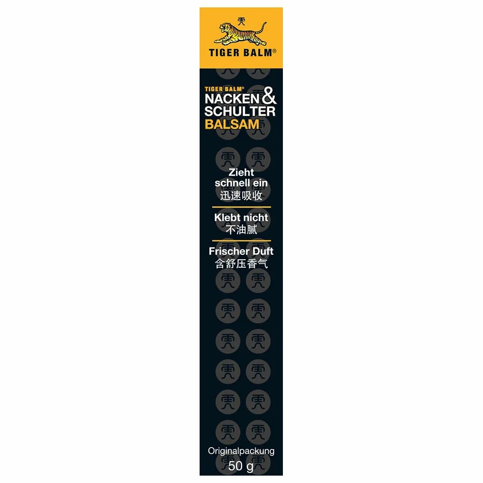TIGER BALM Balsam do smarowania karku i ramion, naturalny balsam rozluźniający napięcie w okolicy karku i ramion, pielęgnujące działanie, idealny w podróży 50 g (2er Pack)