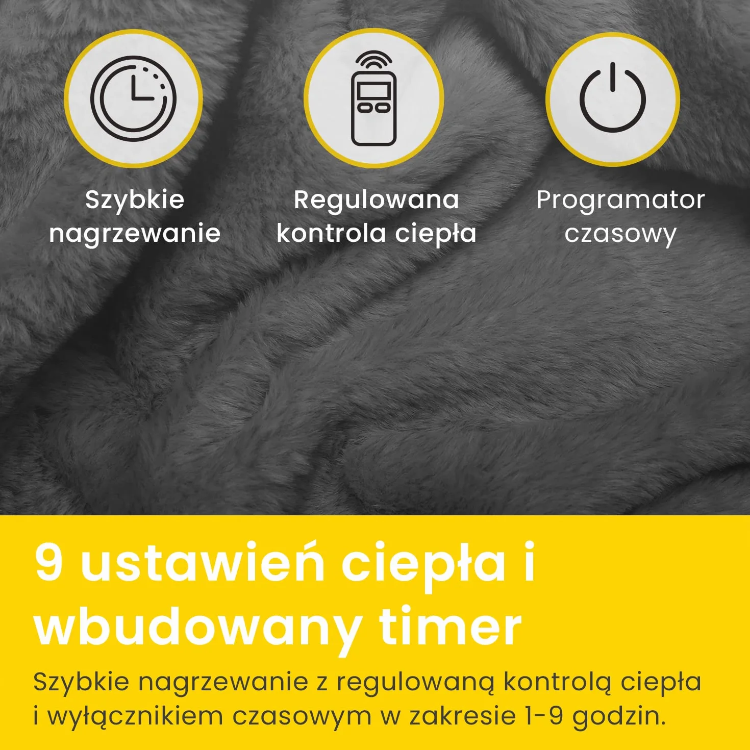 CosiHome Koc Elektryczny XXL, Duża Rozgrzewająca Mata Grzewcza z Pilotem, Podkładka pod Prześcieradło, z Wbudowanym Zabezpieczeniem przed Przegrzaniem, 9 Poziomów Temperatury, Szary, 180 x 130 cm