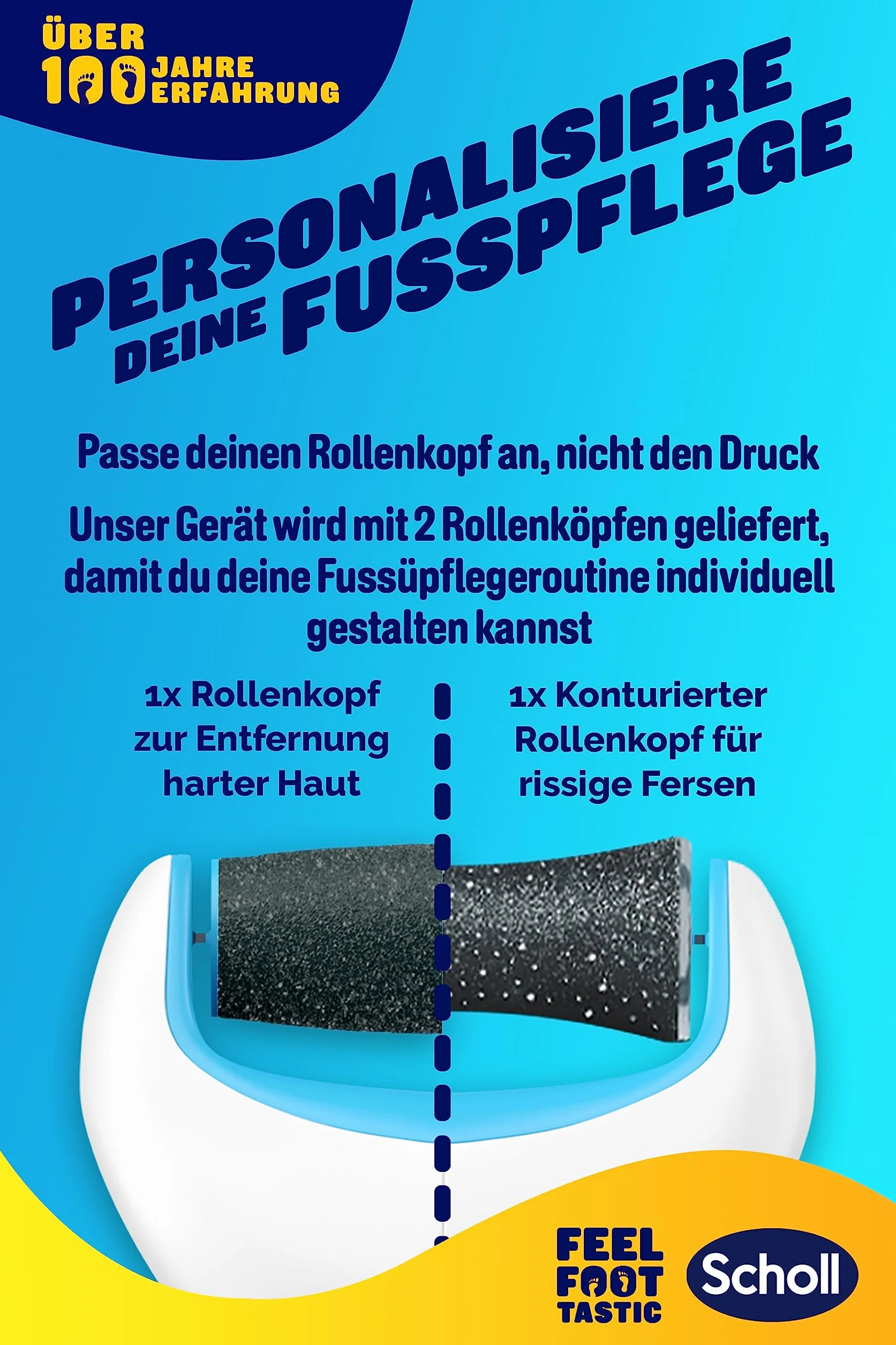 Scholl Expertcare 3200305 Pilnik do Stóp, Niebieski, 2 Tryby