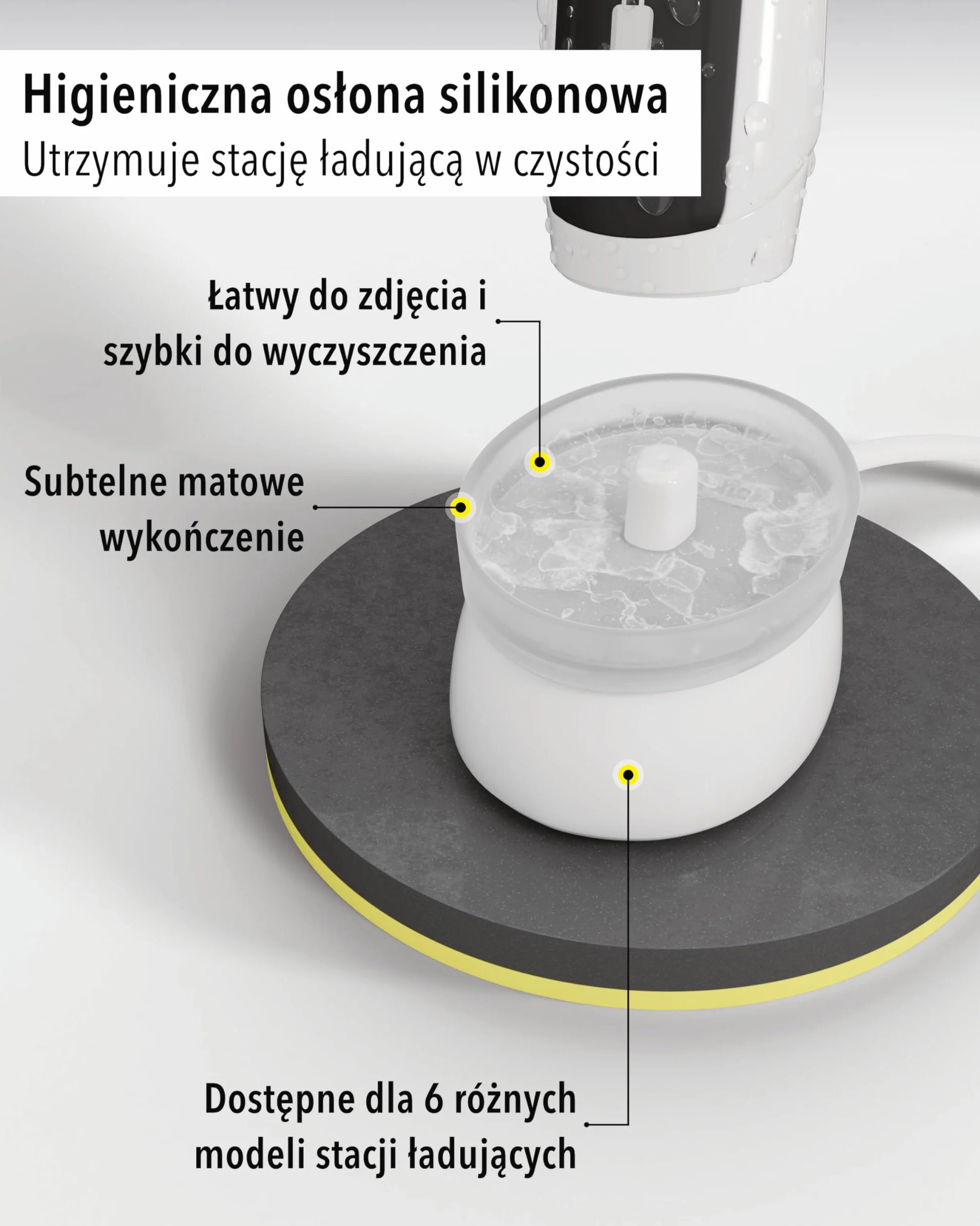 Qikfresh Silikonowa osłona kompatybilna z Oral-B typ 3757 ładowarkę - Higieniczna pokrywa do bazy szczoteczki - Mrożony transparent