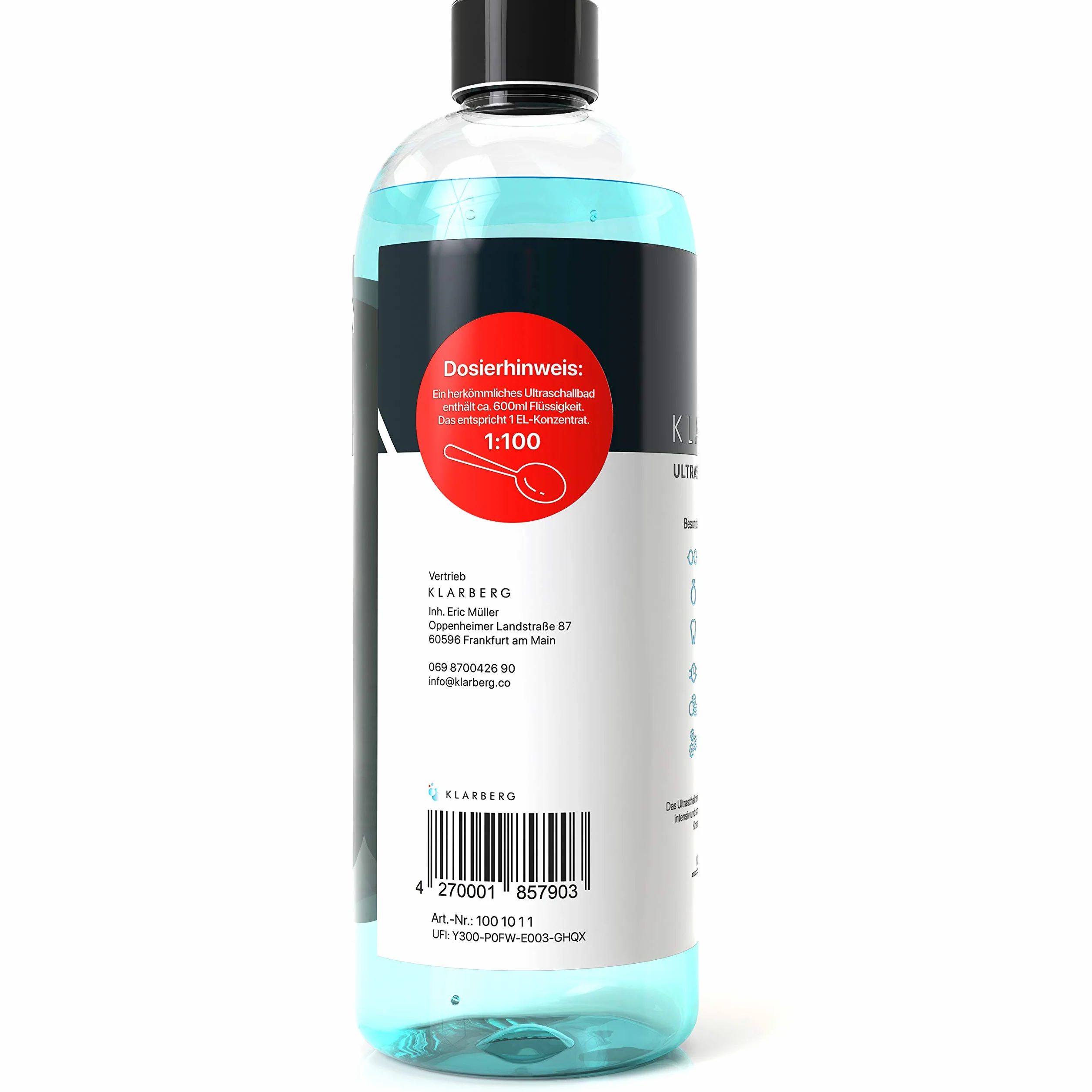 KLARBERG® 2x1L Koncentrat do myjki ultradźwiękowej do okularów, biżuterii, protez, zegarków