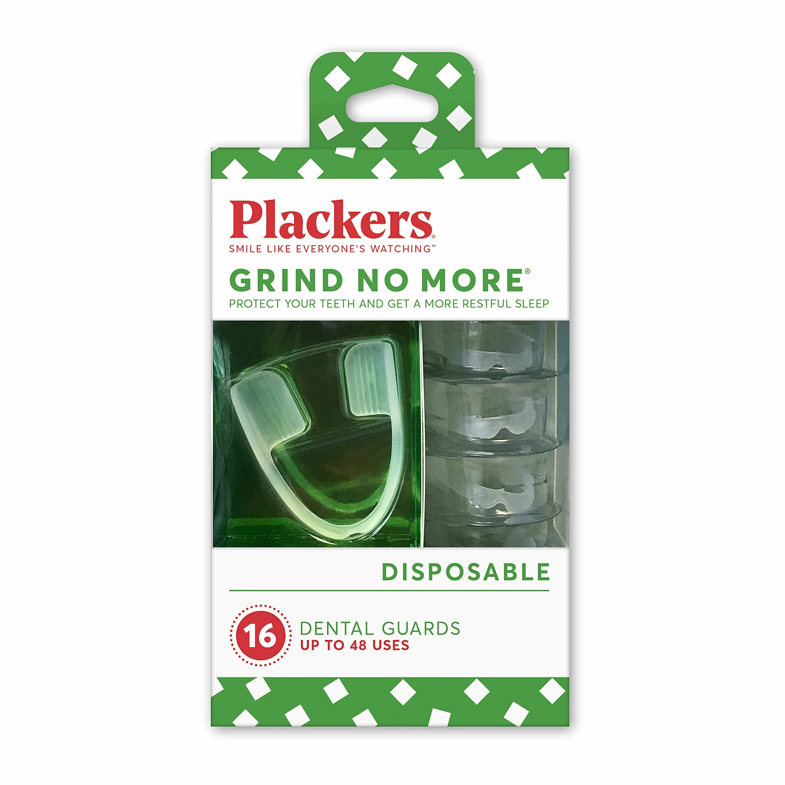 Plackers Grind No More ochrona przed zgrzytaniem zębów, 16 sztuk