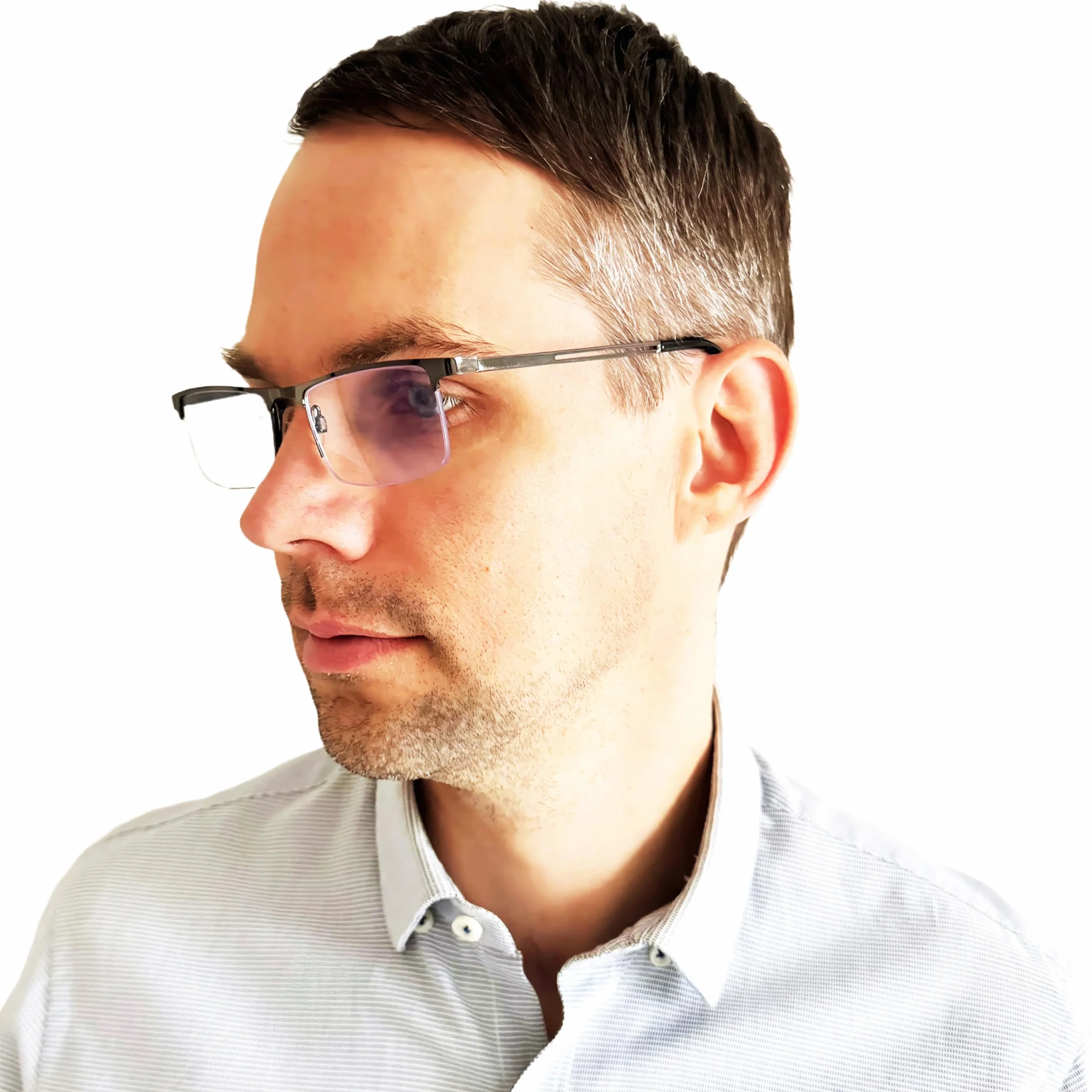 Gogle do czytania ze stopniowanymi półramkami z prostokątnymi soczewkami, ramka ze stali nierdzewnej, okulary do czytania dla mężczyzn i kobiet