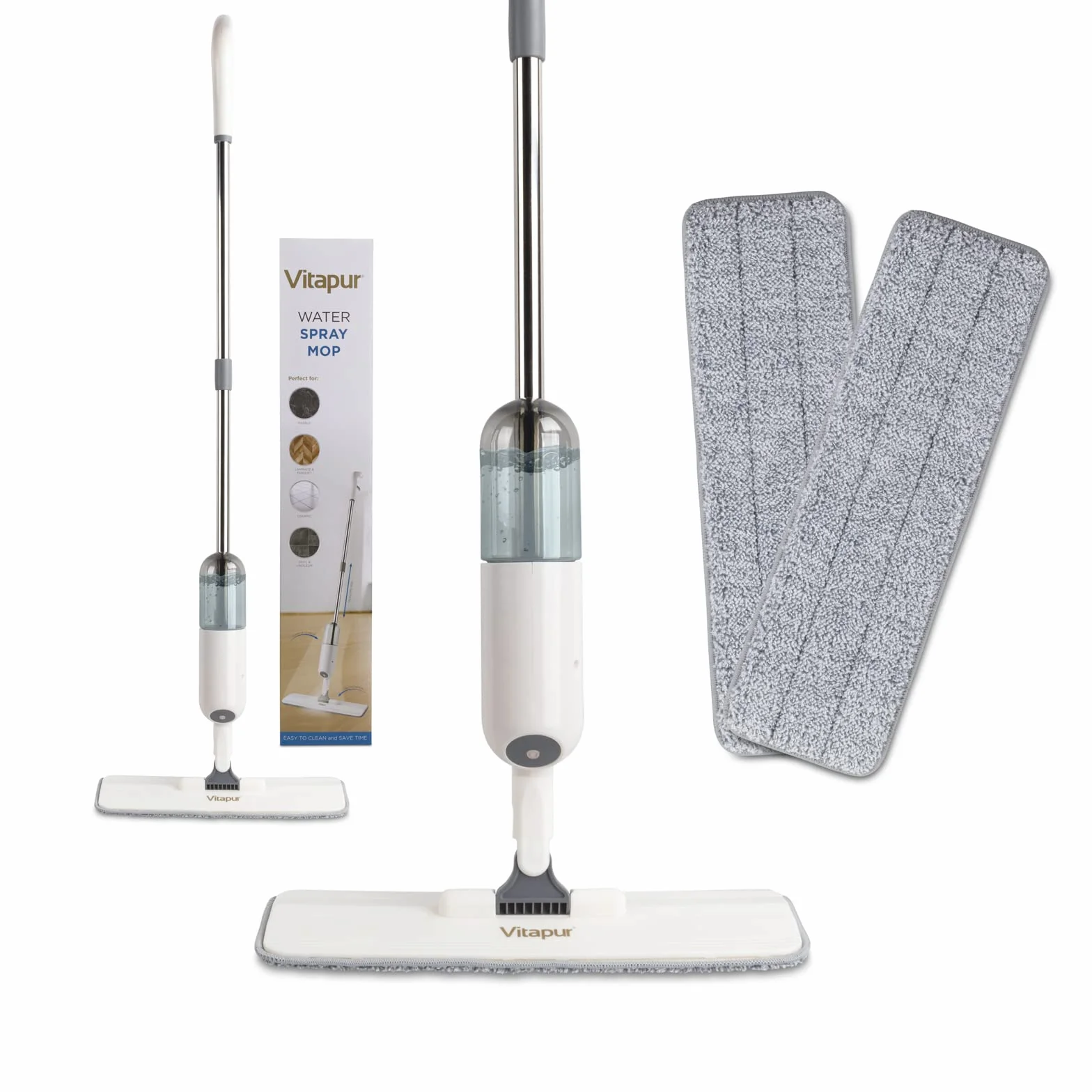 VITAPUR Mop z funkcją spryskiwania 330 ml z dyszą natryskową i 2 pokrowcami z mikrofibry