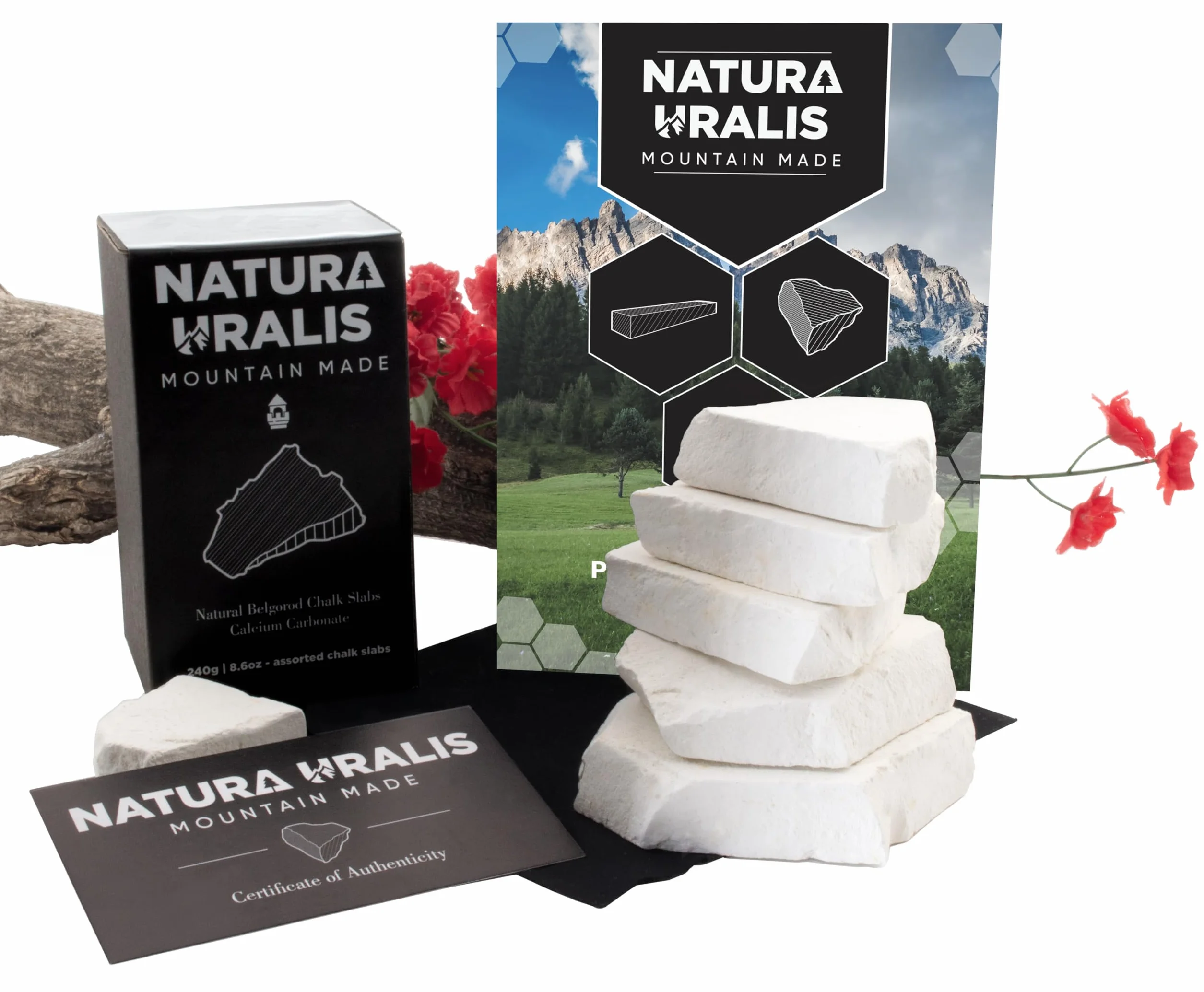 Natura Uralis Kamienie Wapienne Białe 240g Naturalny Węglan Wapnia