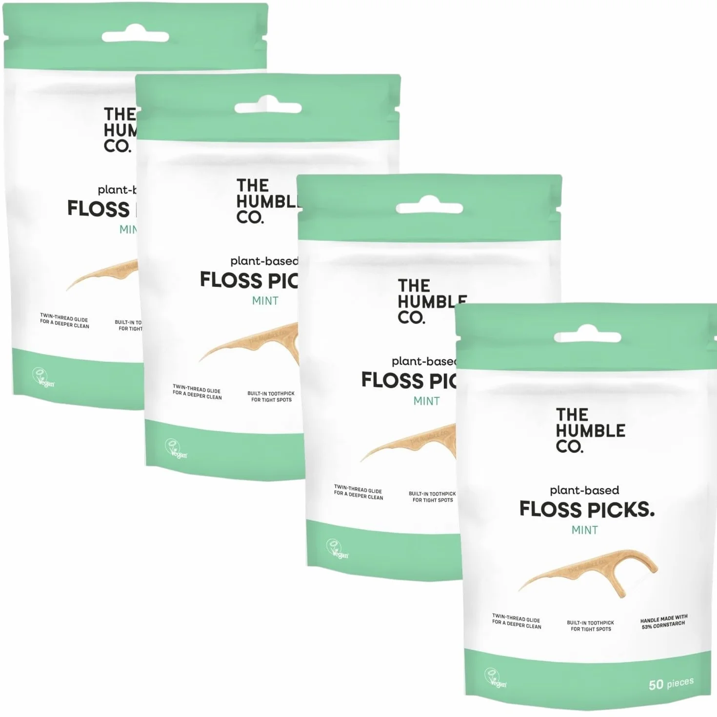 Humble Dental Floss Picks Mint 50pcs - Humble Brush