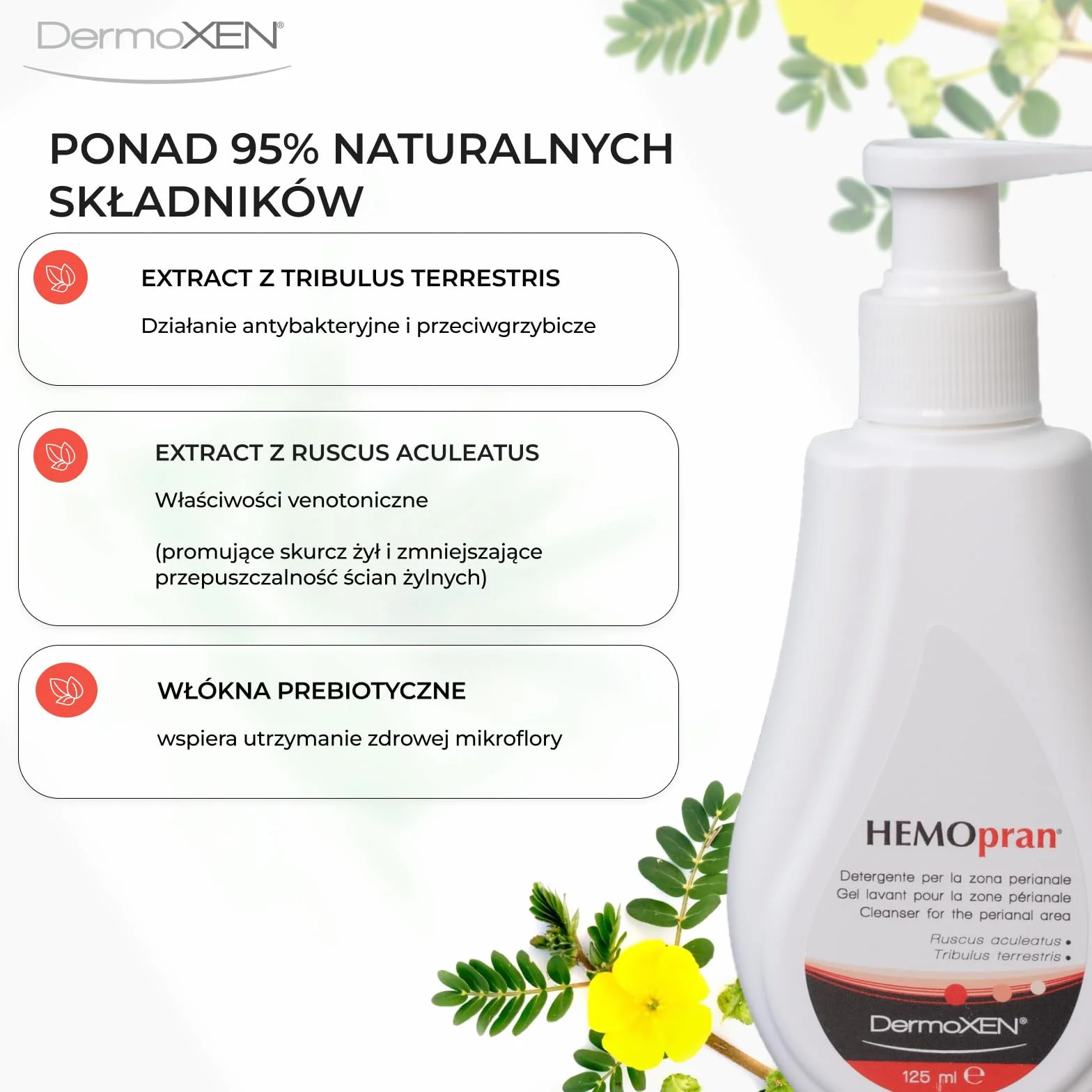 Dermoxen HEMOpran żel do mycia okolic odbytu 125 ml