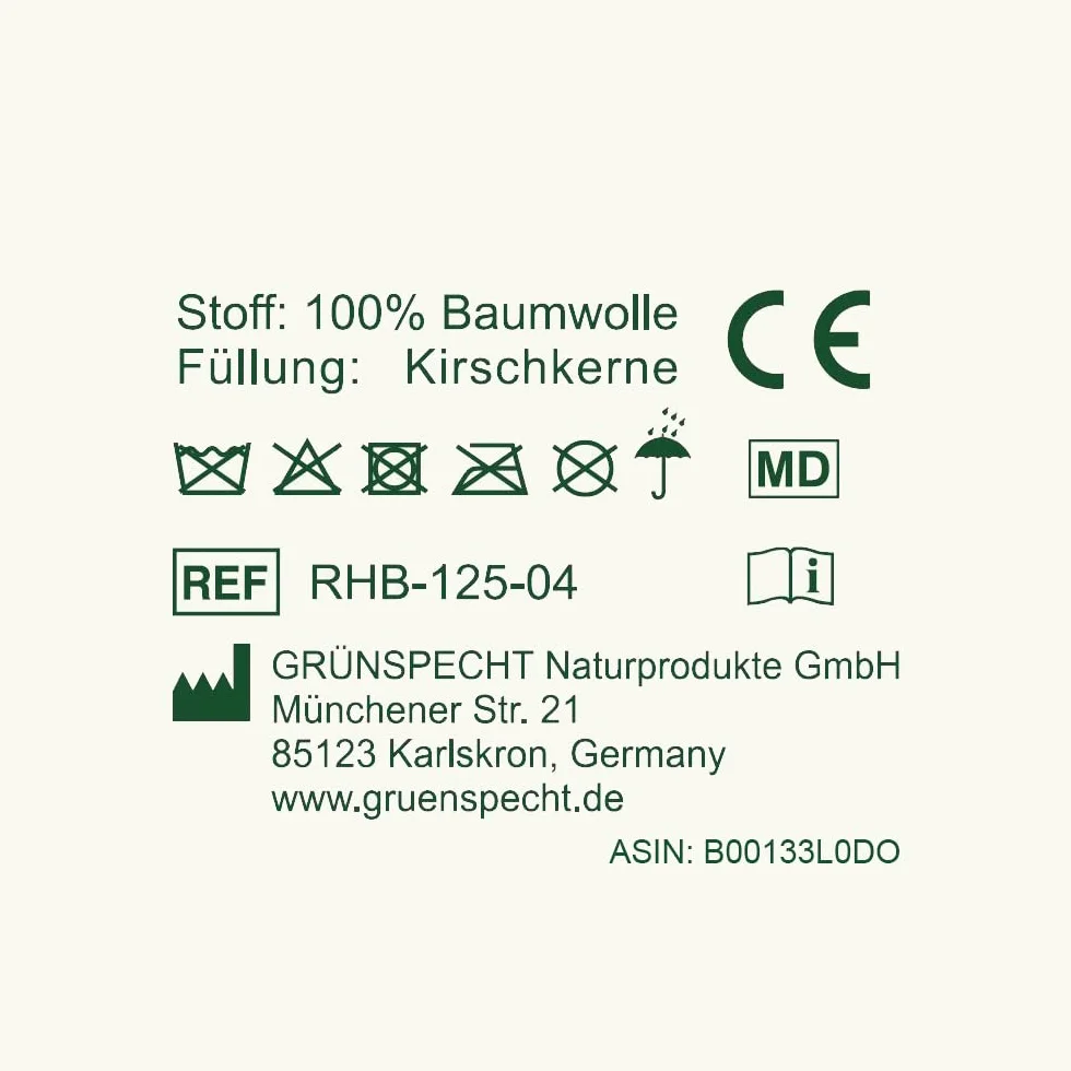 GRÜNSPECHT Mein kleine Wärmfreund Bär, podkładka grzewcza wiśniowa z zmywalną osłoną dla dzieci, rozgrzewająca przytulanka na ból brzucha i przeziębienia (171-V2)