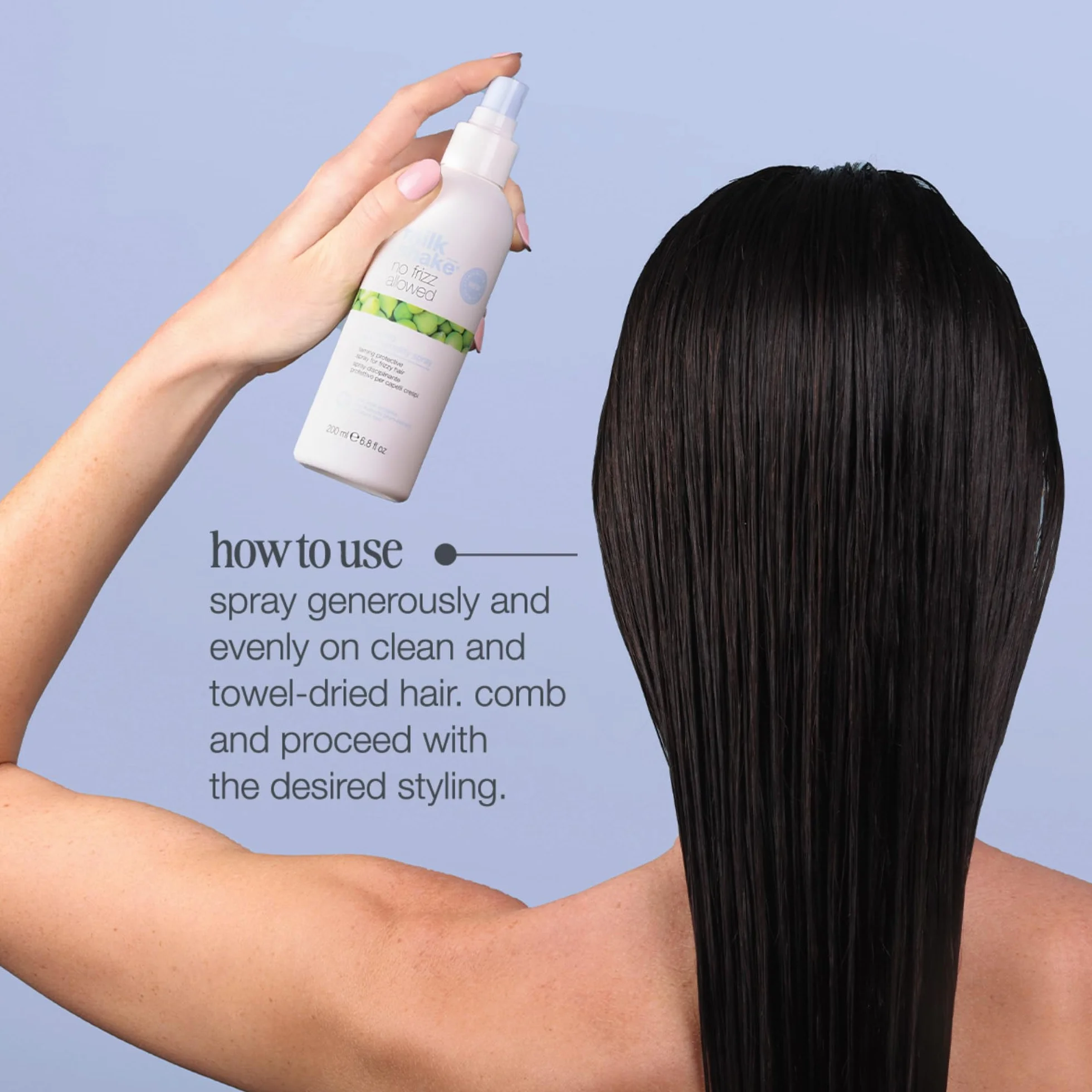 milk_shake | No Frizz Allowed Spray Przeciwwilgociowy 200 ml, Ochronny spray wygładzający do puszących się włosów