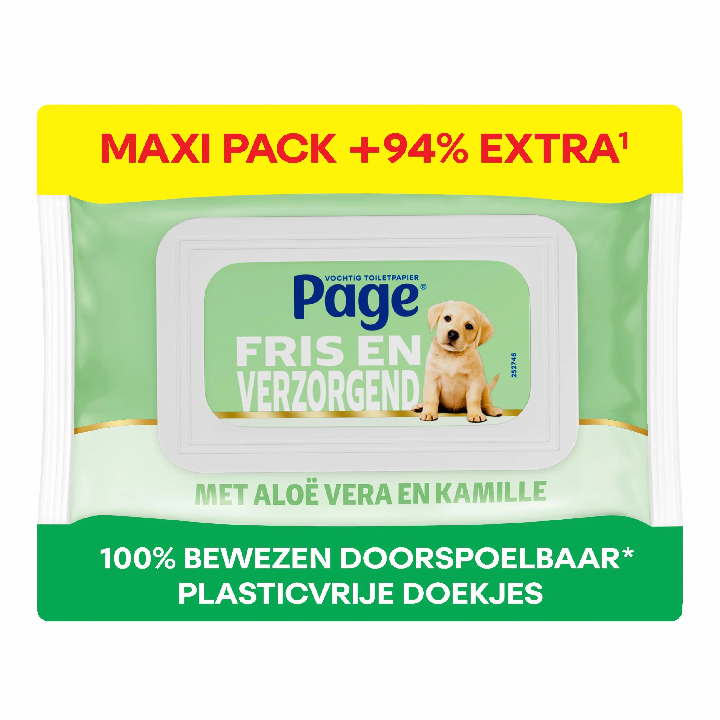 Page Wilgotny papier toaletowy, Aloe Vera Maxipack, 444 szt. (6 x 74 sztuk) - opakowanie