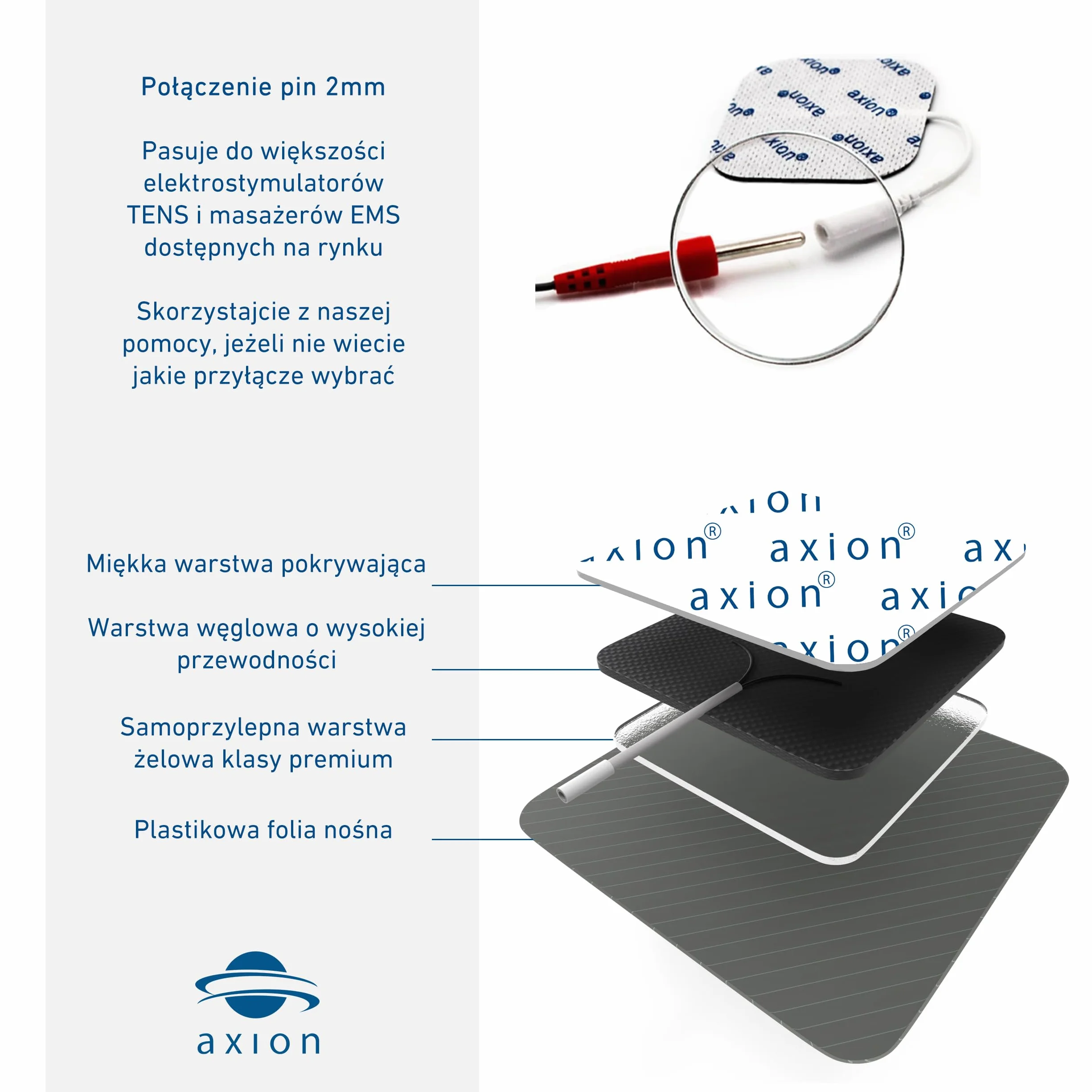 2 duże elektrody żelowe 12x7cm do elektrostymulatora do treningu EMS nóg na cellulit