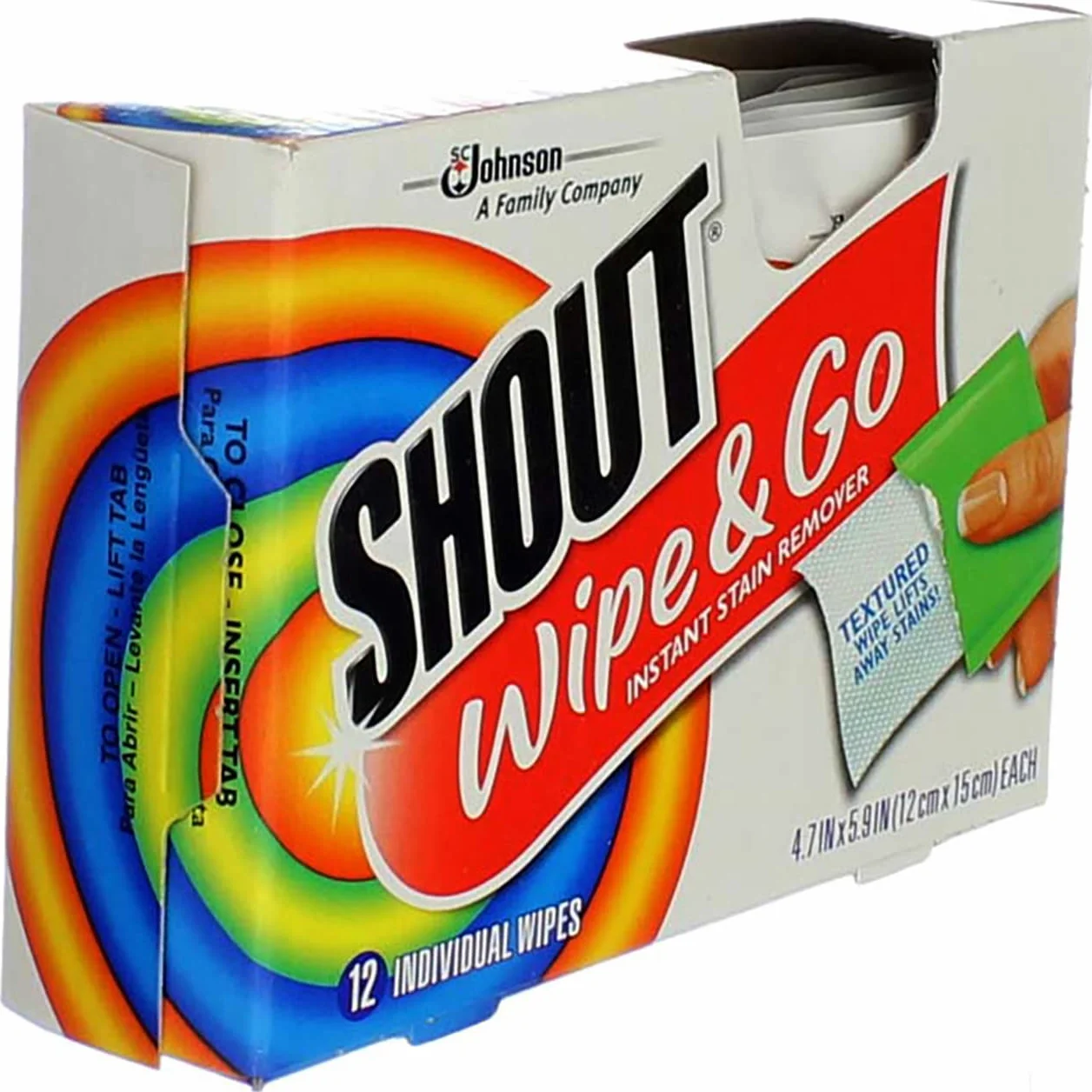 Shout Chusteczki, przenośne chusteczki do usuwania plam - 12 ea