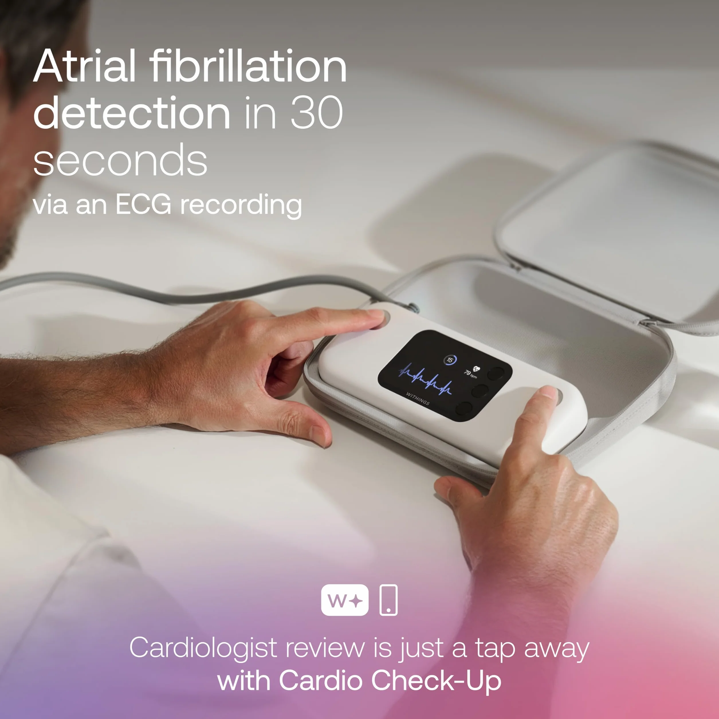 Withings BPM Vision Inteligentny Naramienny Ciśnieniomierz z EKG i Wykrywaniem Migotania Przedsionków iOS Android