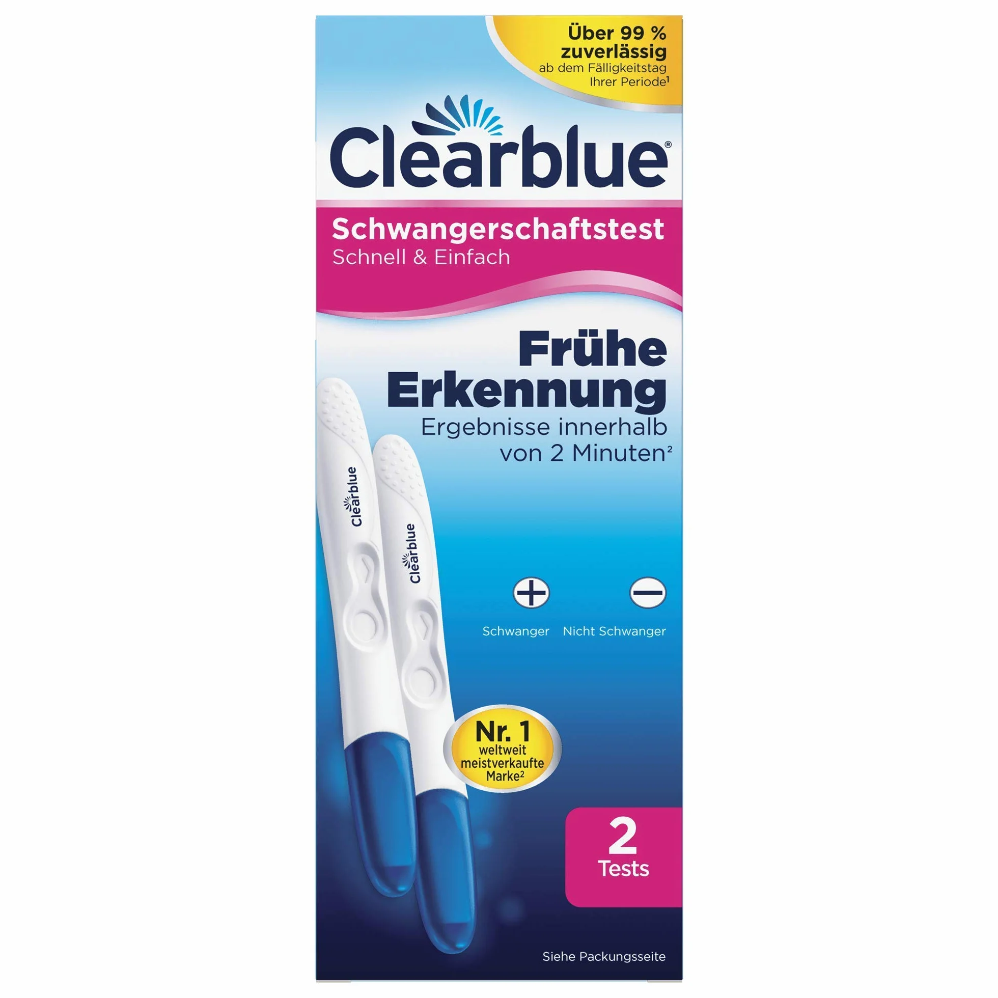 Clearblue Test ciążowy wczesne wykrywanie 2 szt 25 mIU/ml