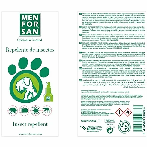 MENFORSAN Naturalny płynny środek odstraszający owady z cytronellą dla psów 250 ml
