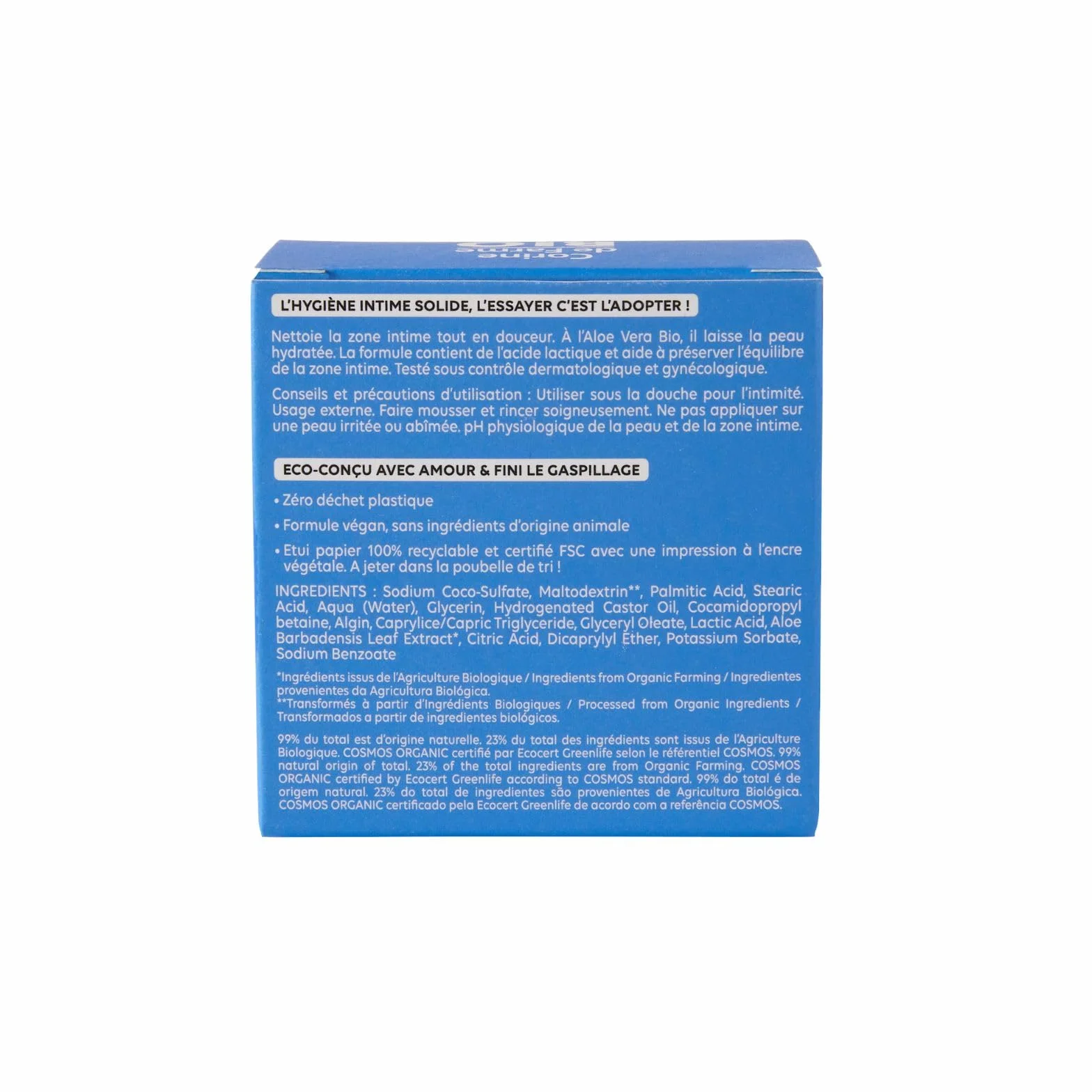 Corine de Farme | Stabilna Higiena Intymna Certyfikowana Organiczna 60g | Wyprodukowano we Francji