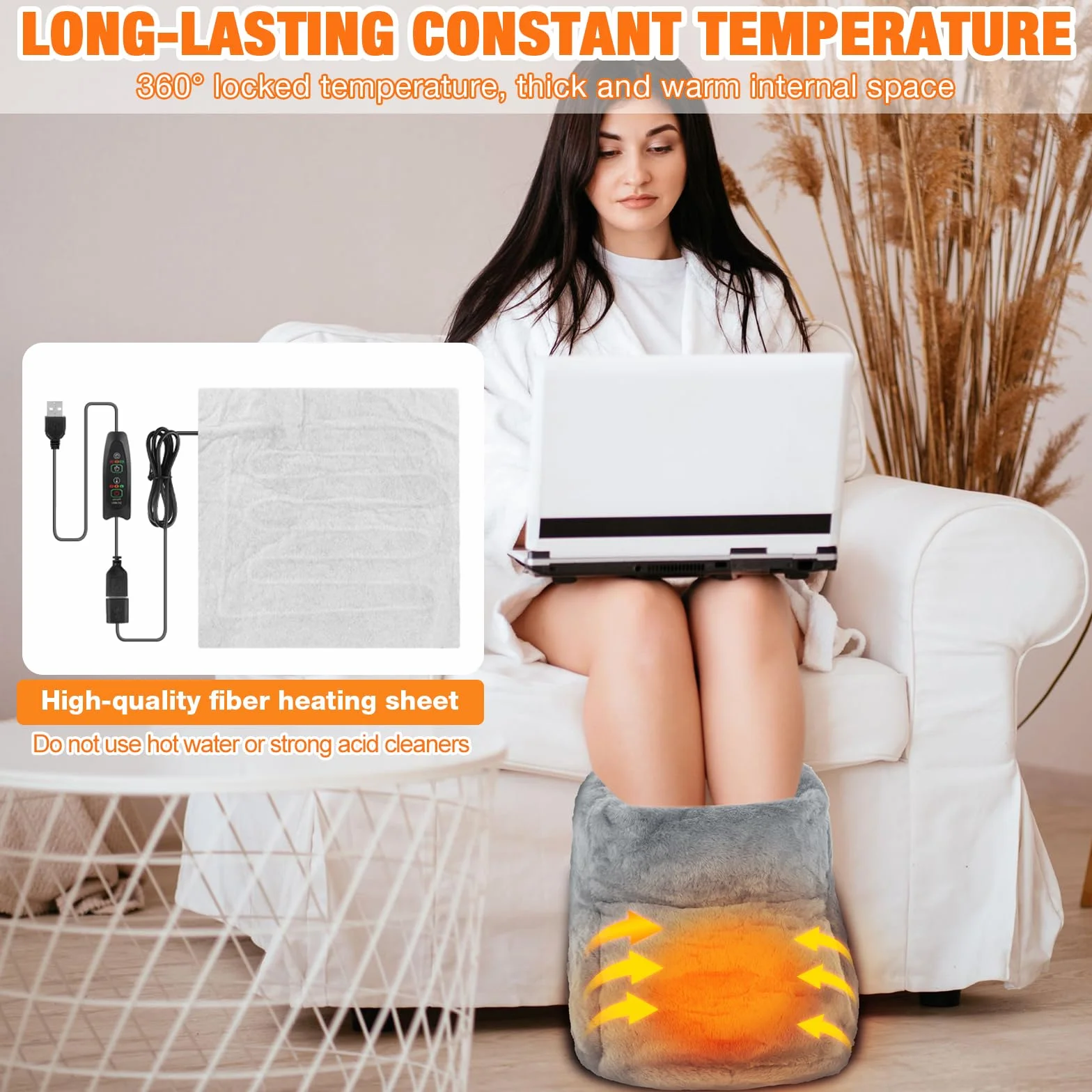 Elektryczne ogrzewacze stóp, 3 stopnie grzania i 3 timery, automatyczne wyłączanie i zabezpieczenie przed przegrzaniem, elektryczny podgrzewacz stóp, pielęgnacja stóp, prezent dla mężczyzn i
