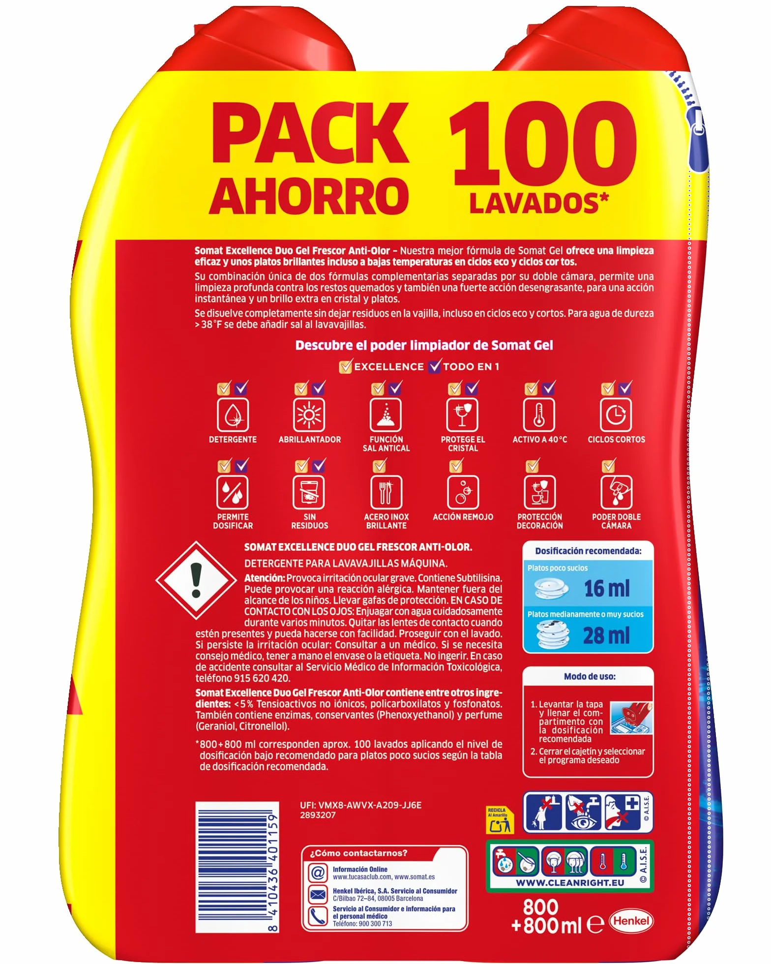 Somat Oro Żel do Zmywarek 2 x 900 ml