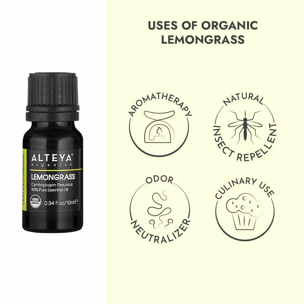 Alteya Bio olejek z trawy cytrynowej 10 ml 100% certyfikowany organiczny czysty naturalny