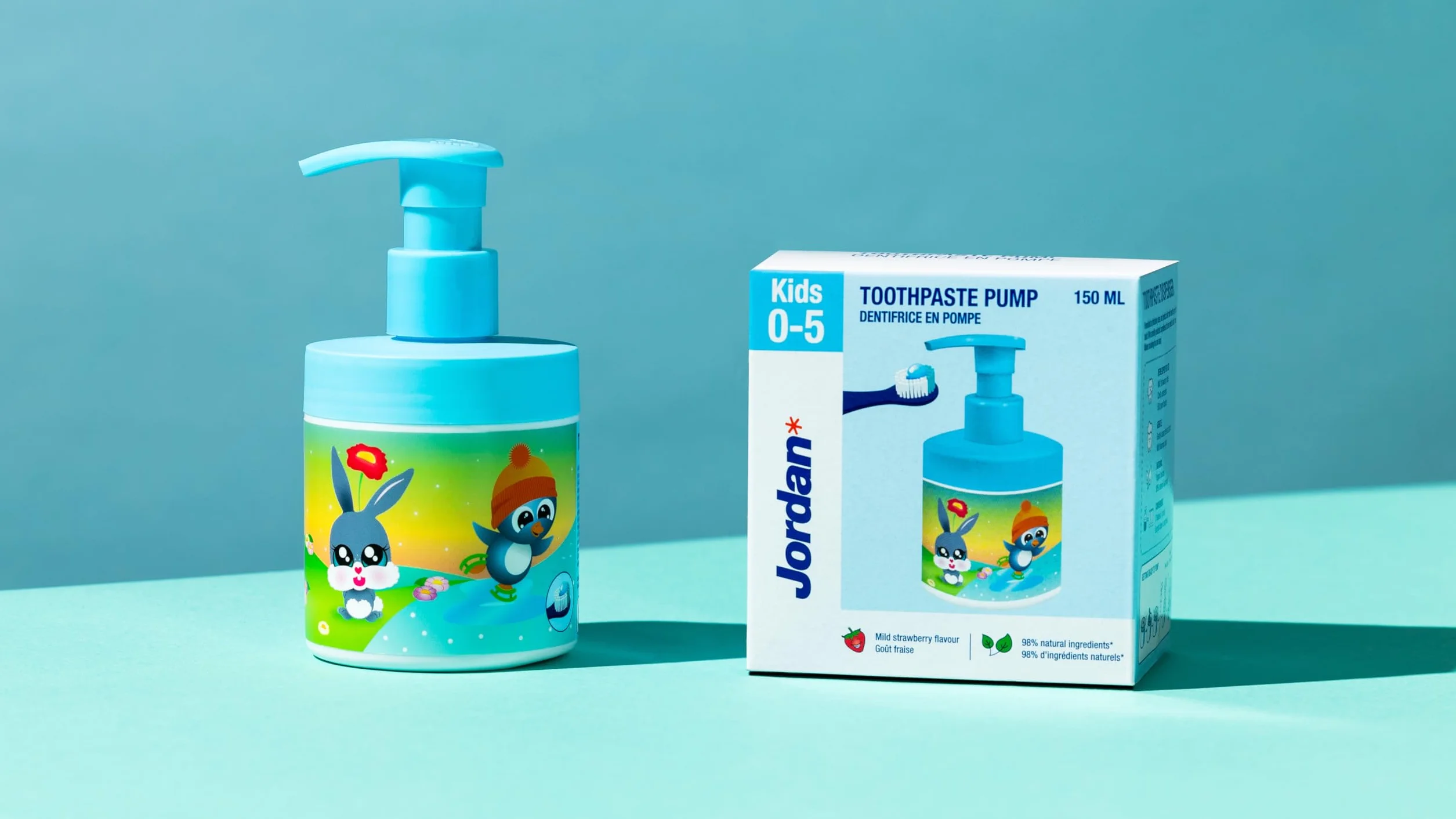 JORDAN KIDS PASTA DO ZĘBÓW W POMPCE 0-5 LAT 150 ML