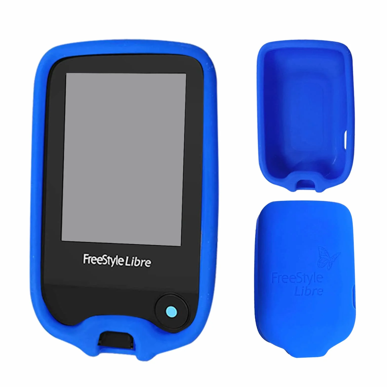 Silikonowe etui do Abbott Freestyle Libre 1/2, antypoślizgowy materiał, etui ochronne, idealne dopasowanie – niebieskie