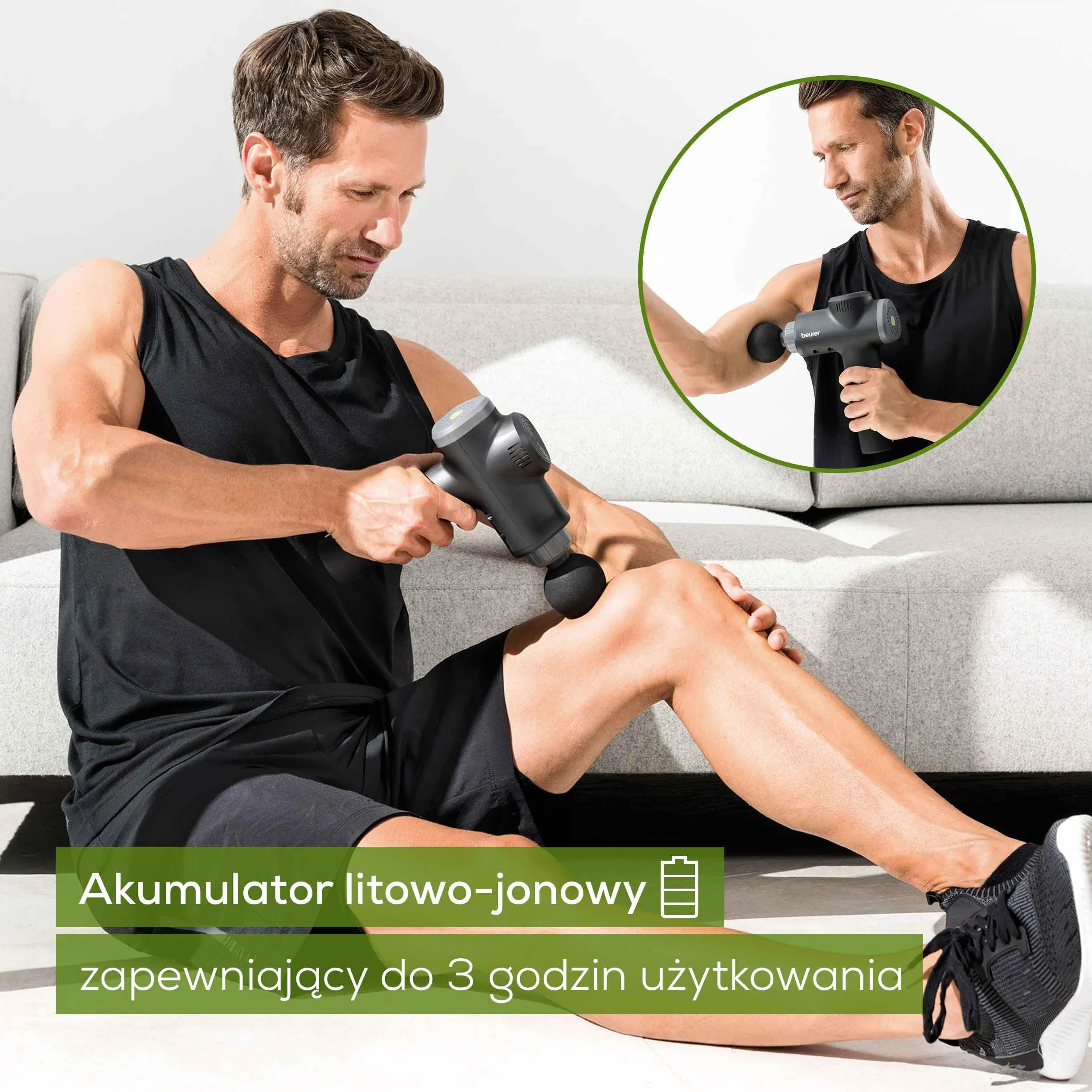 Beurer MG 180 Pistolet do masażu z 6 końcówkami 4 poziomy intensywności