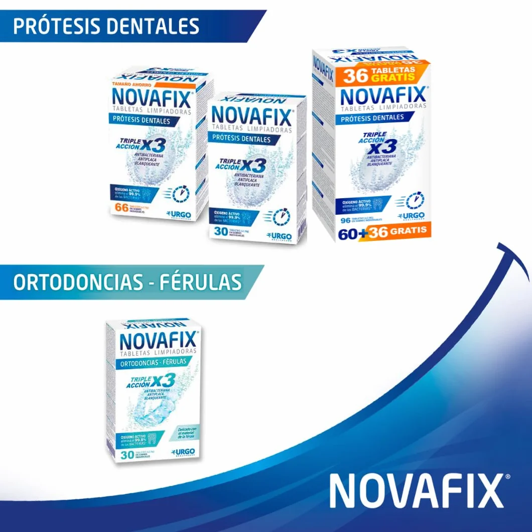 Novafix - Tabletki do czyszczenia Triple Action - Do protez dentystycznych