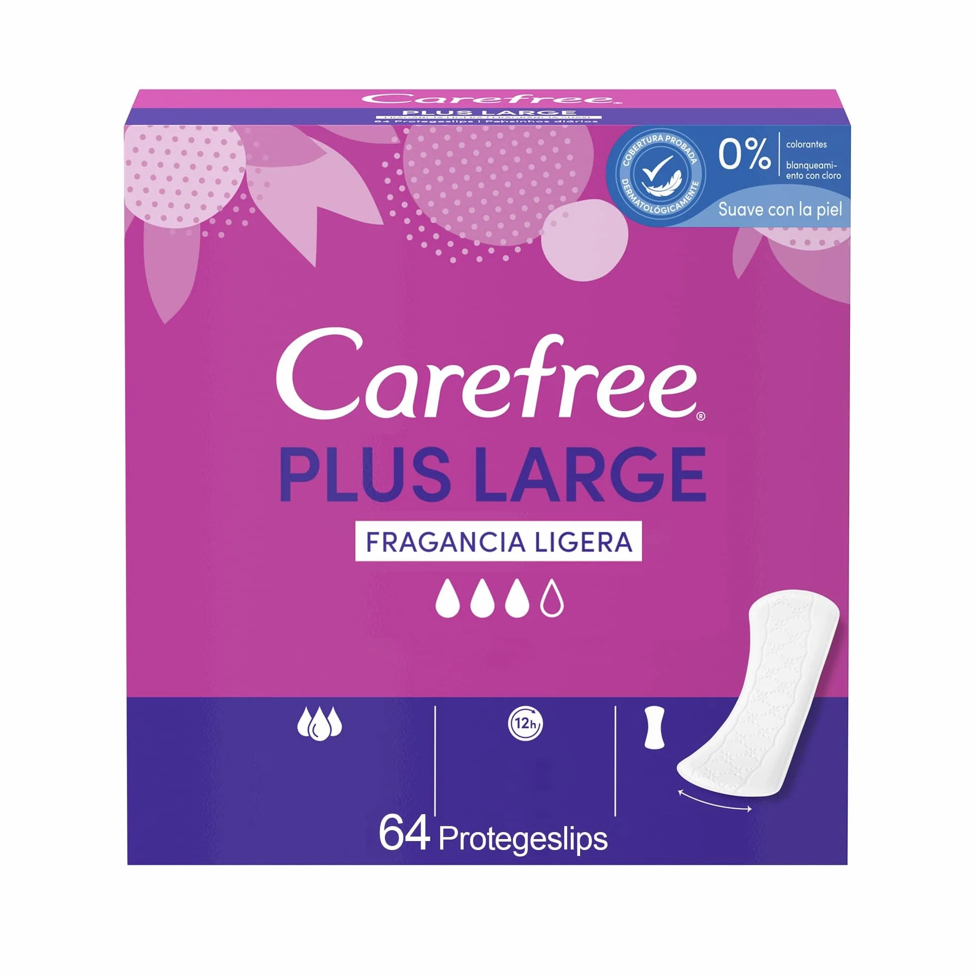 Carefree Wkładki higieniczne Plus Large Zapach, lekkie, 64 x 240 g - opakowanie 5 sztuk