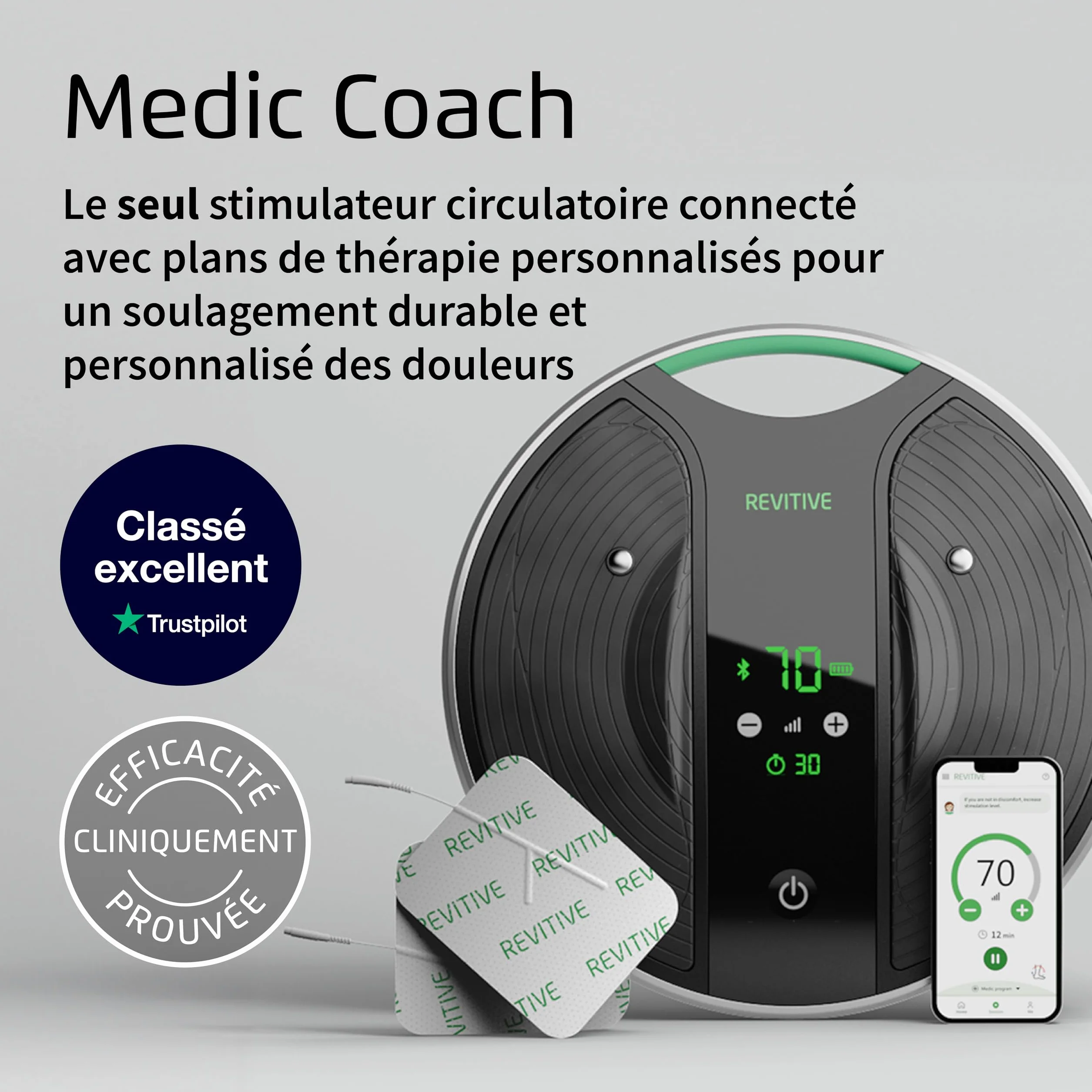 NOWOŚĆ I ULEPSZONE: Revitive Medic Coach | Połączona Terapia krążenia | Kompleksowa ulga w bólu: Nogi, Kolana, Ciało