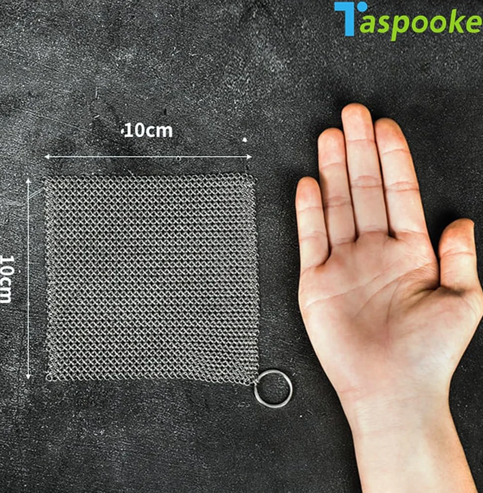 Skrobak ze stali nierdzewnej 316L, 3,8 mm, żeliwny scrubber do garnka, patelni