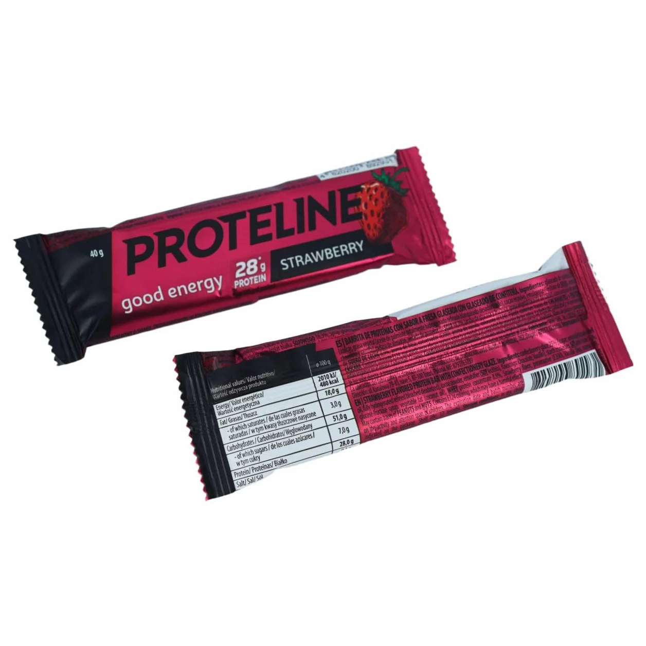 Baton Proteinowy Truskawkowy 28 g Białka 24 x 40 g Wysokobiałkowa Przekąska dla Sportowców