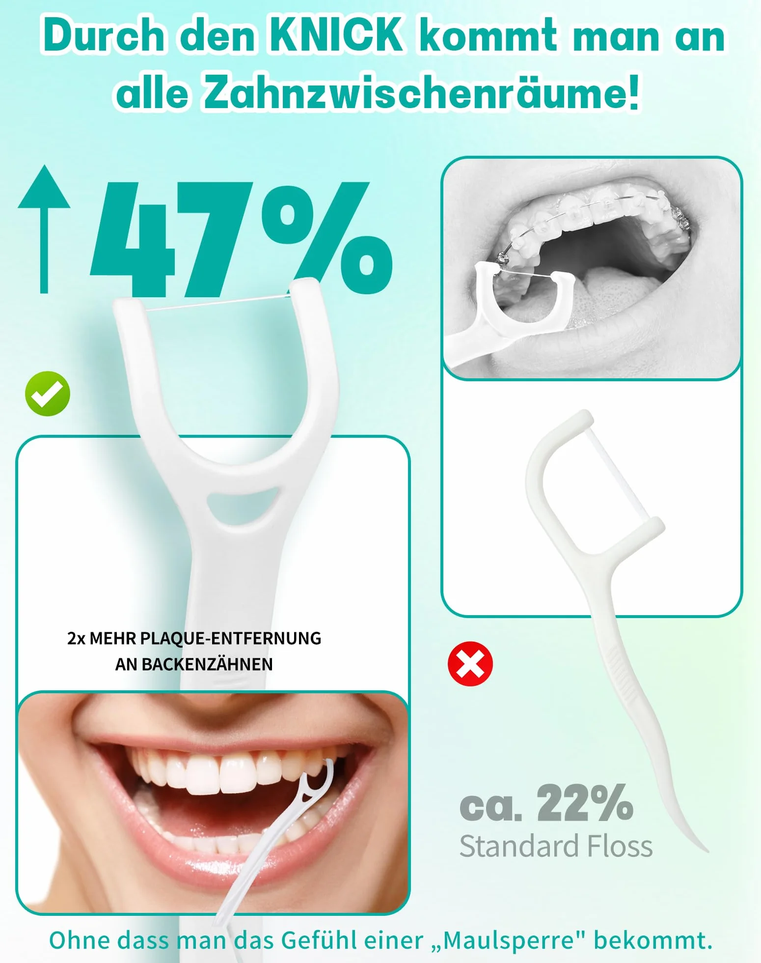 150 sztuk patyczków z nicią dentystyczną, specjalnie do zębów trzonowych, w kształcie litery Y, do czyszczenia przednich i tylnych przestrzeni między zębami - Y Shaped Dental Floss patyczki z nicią