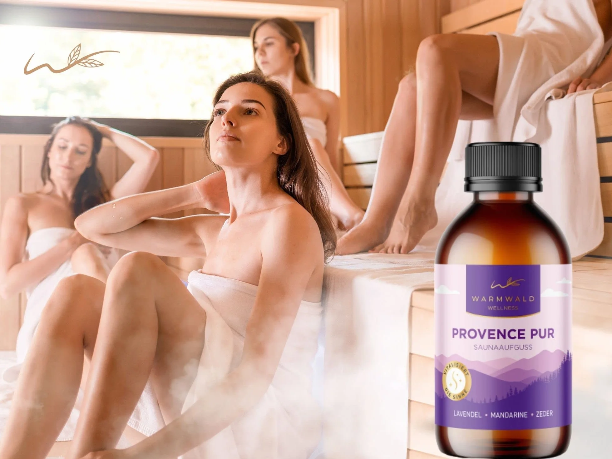 Napar do sauny – środek do zaparzania sauny z naturalnymi olejkami eterycznymi – olejek do sauny – zapach lawendy, mandarynki, cedru (Provence PUR – 100 ml)..
