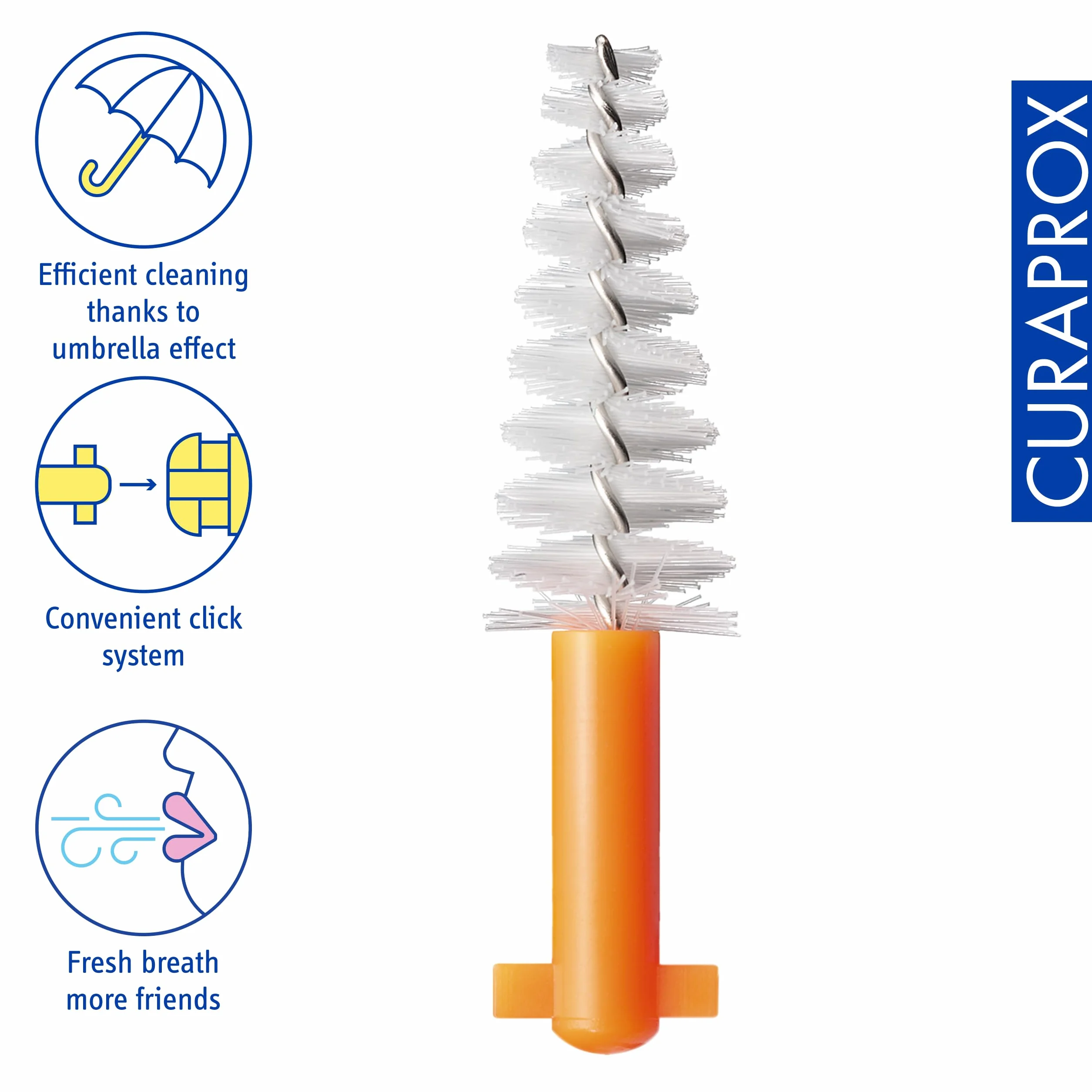 Curaprox Interdental Brush Refill Ortho Size 14 4-Pack Ultra-cienkie włókna pomarańczowy