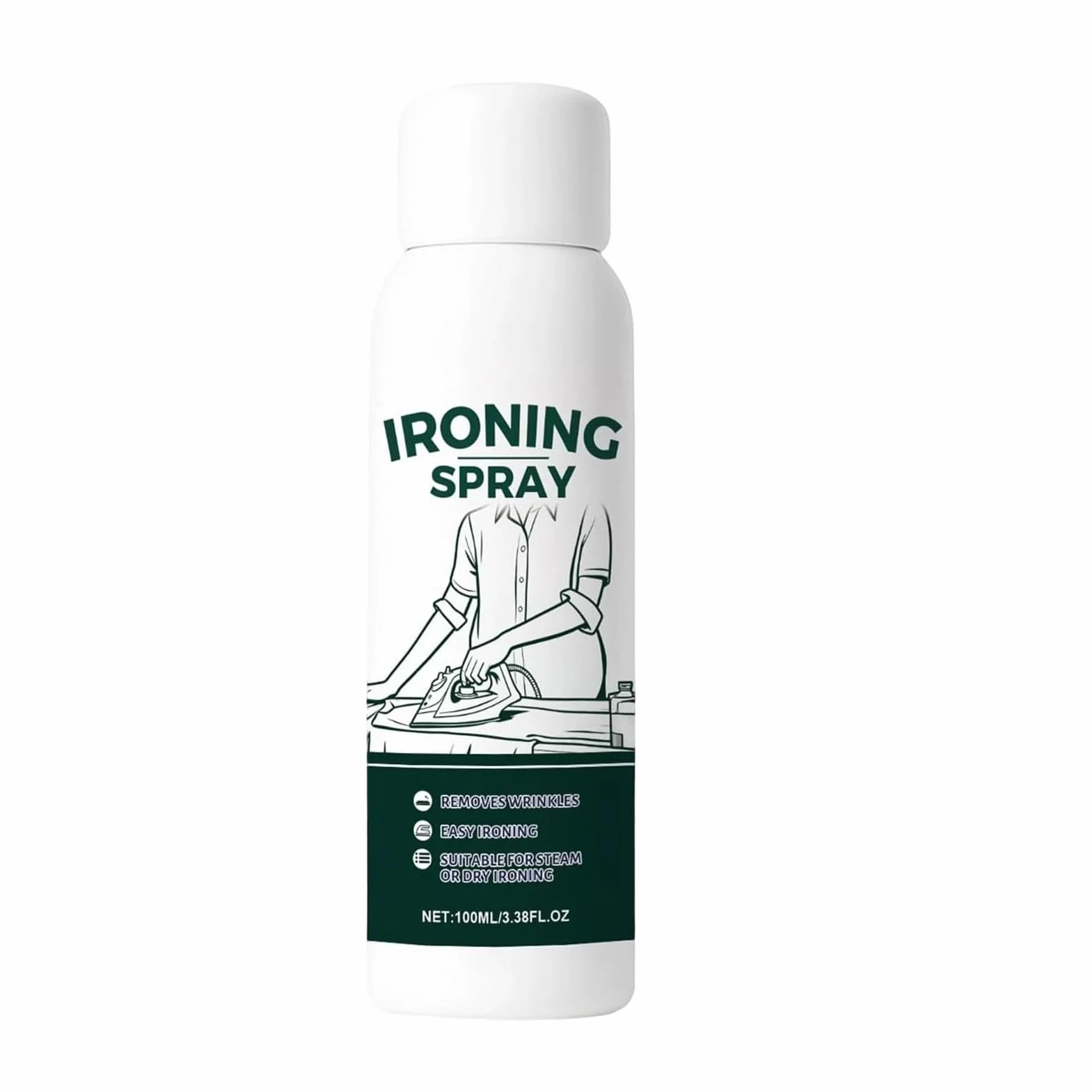 Fabric Iron Starch Spray 100 ml Travel Size Heavy Hold Remover for Cotton Wool Linen Polyester Silk